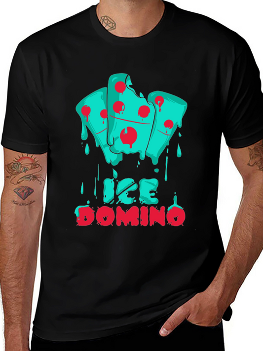 Ice Domino Graphic Print Black T-Shirt