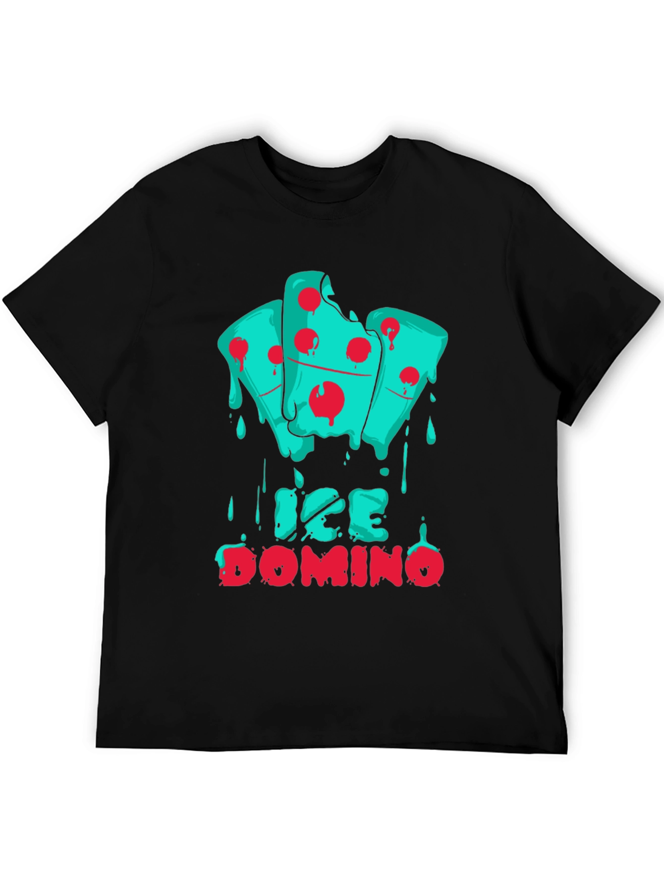 Ice Domino Graphic Print Black T-Shirt