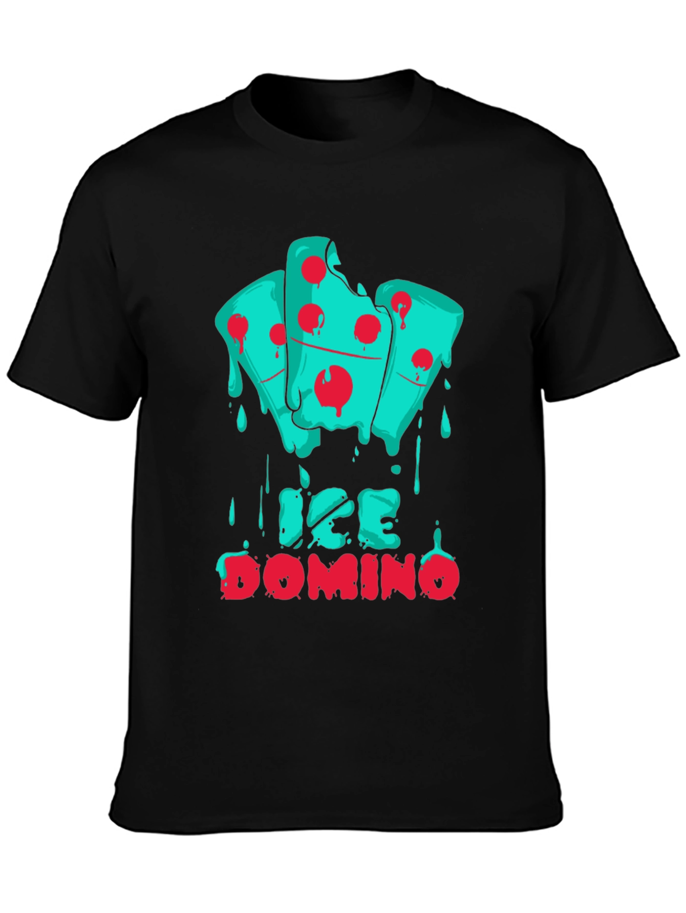 Ice Domino Graphic Print Black T-Shirt
