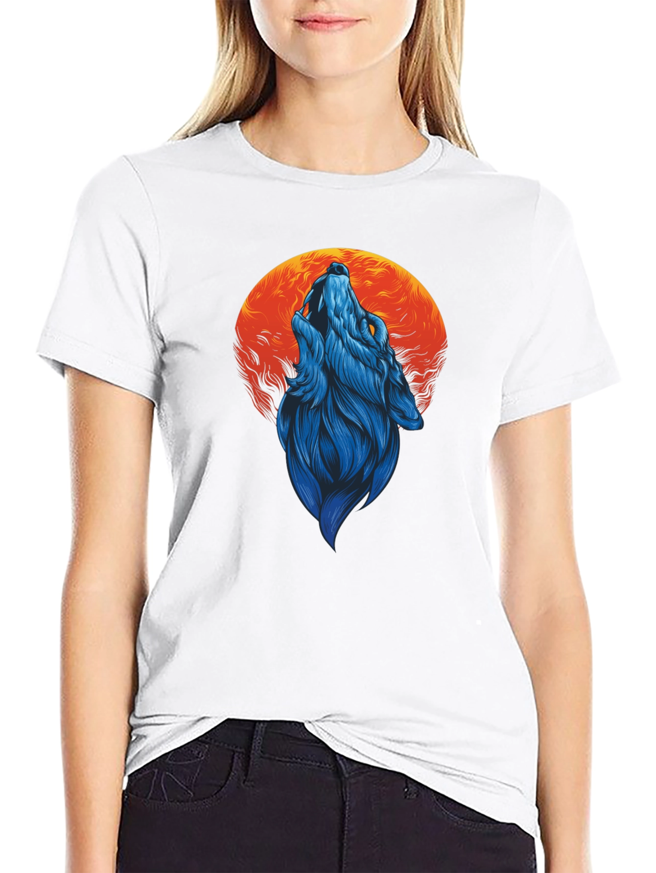 Wolf Moon T-Shirt - Black Graphic Tee