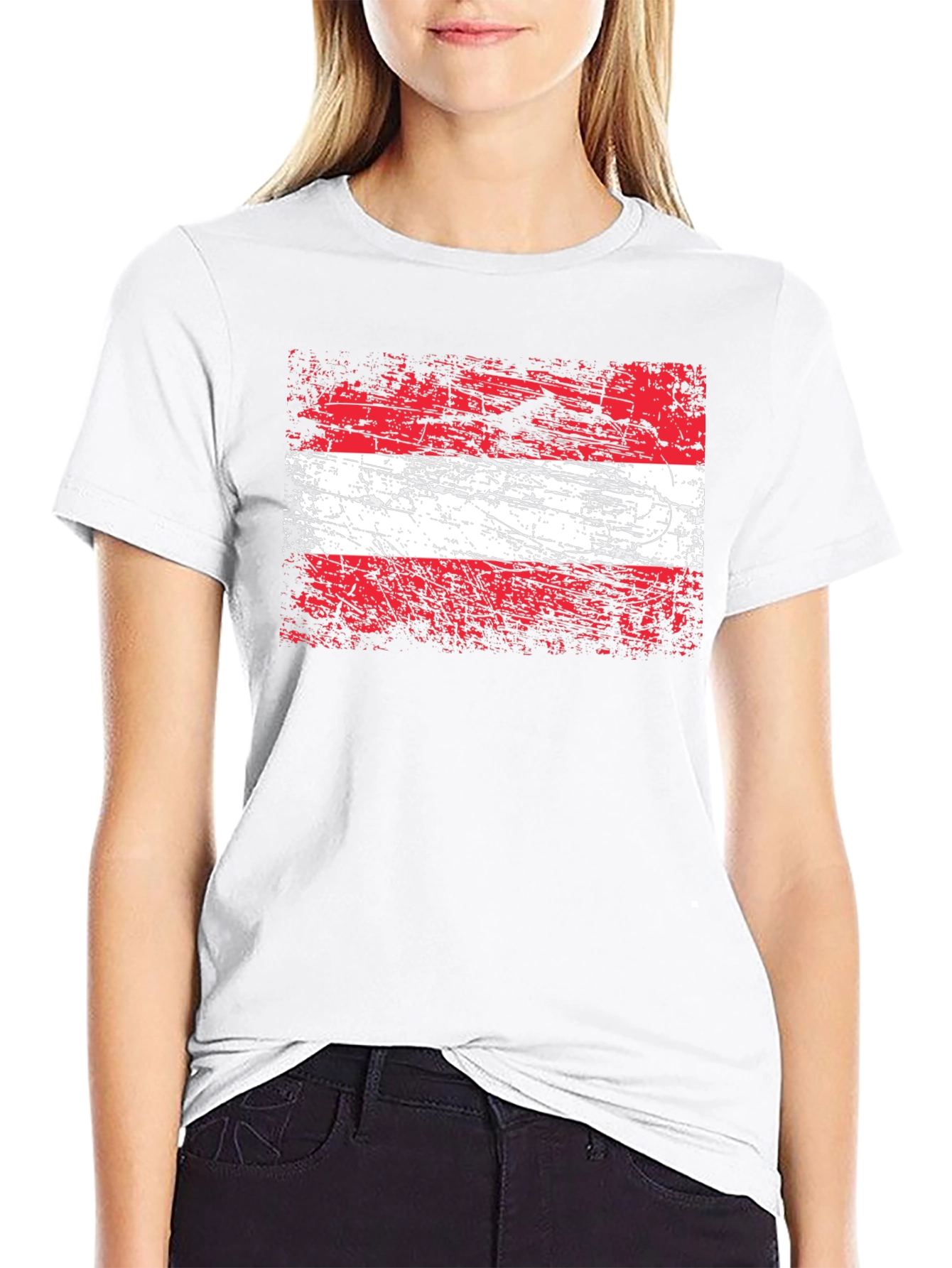 Austria Flag T-Shirt Distressed Graphic Tee