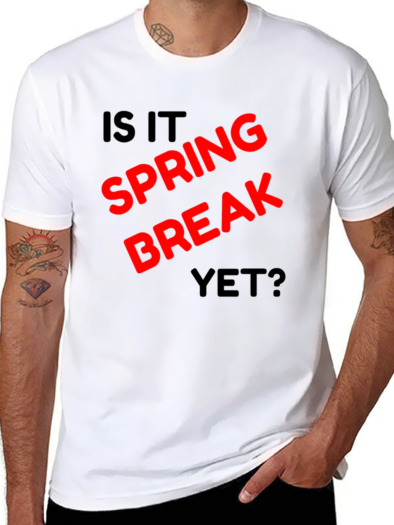 Is It Spring Break Yet? Black T-Shirt