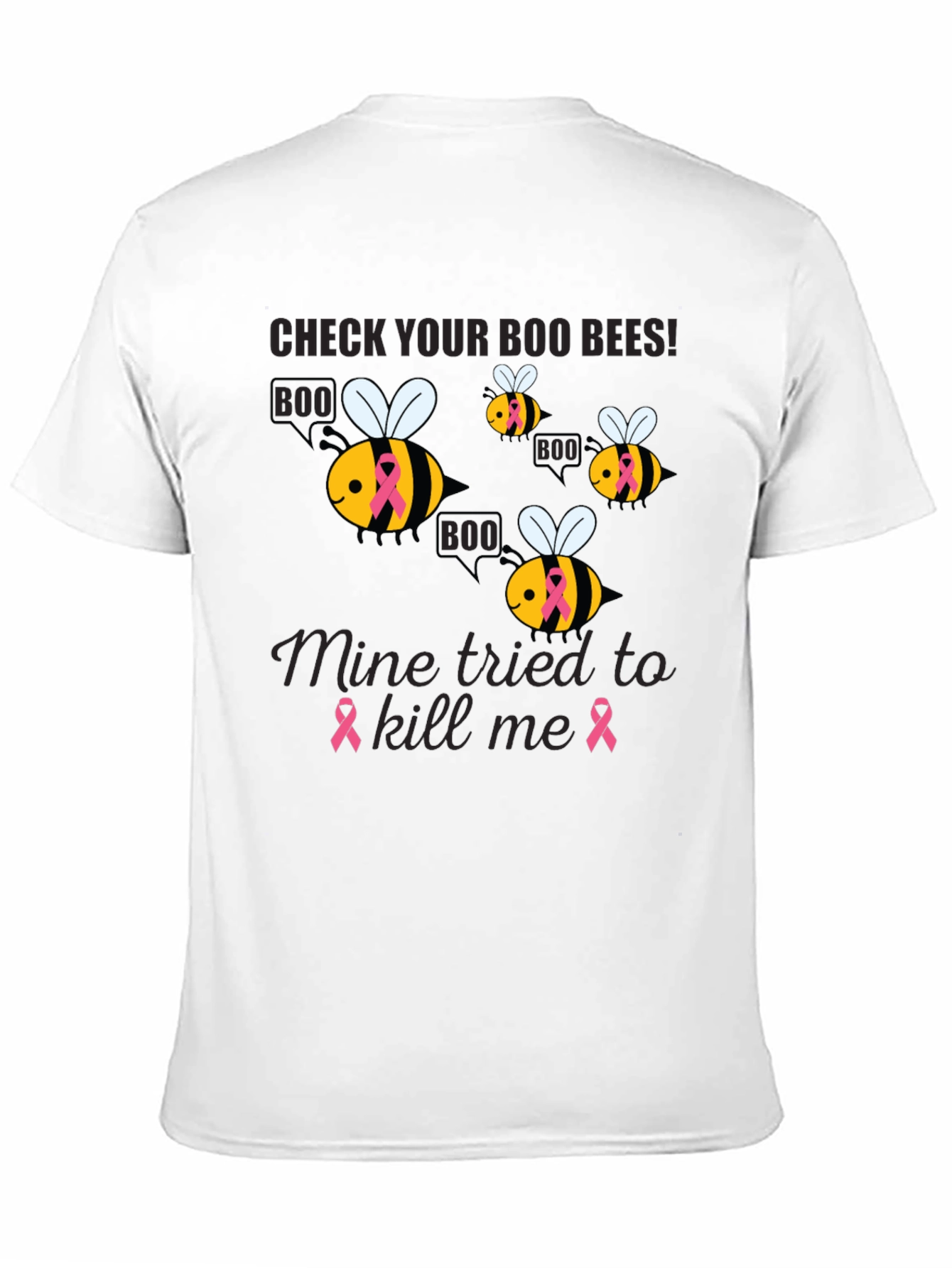 Check Your Boo Bees Breast Cancer Awareness T-Shirt