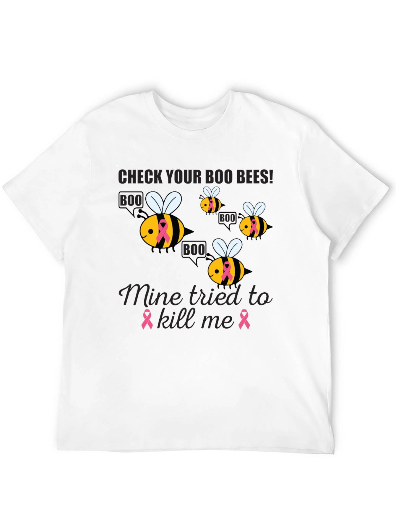 Check Your Boo Bees Breast Cancer Awareness T-Shirt
