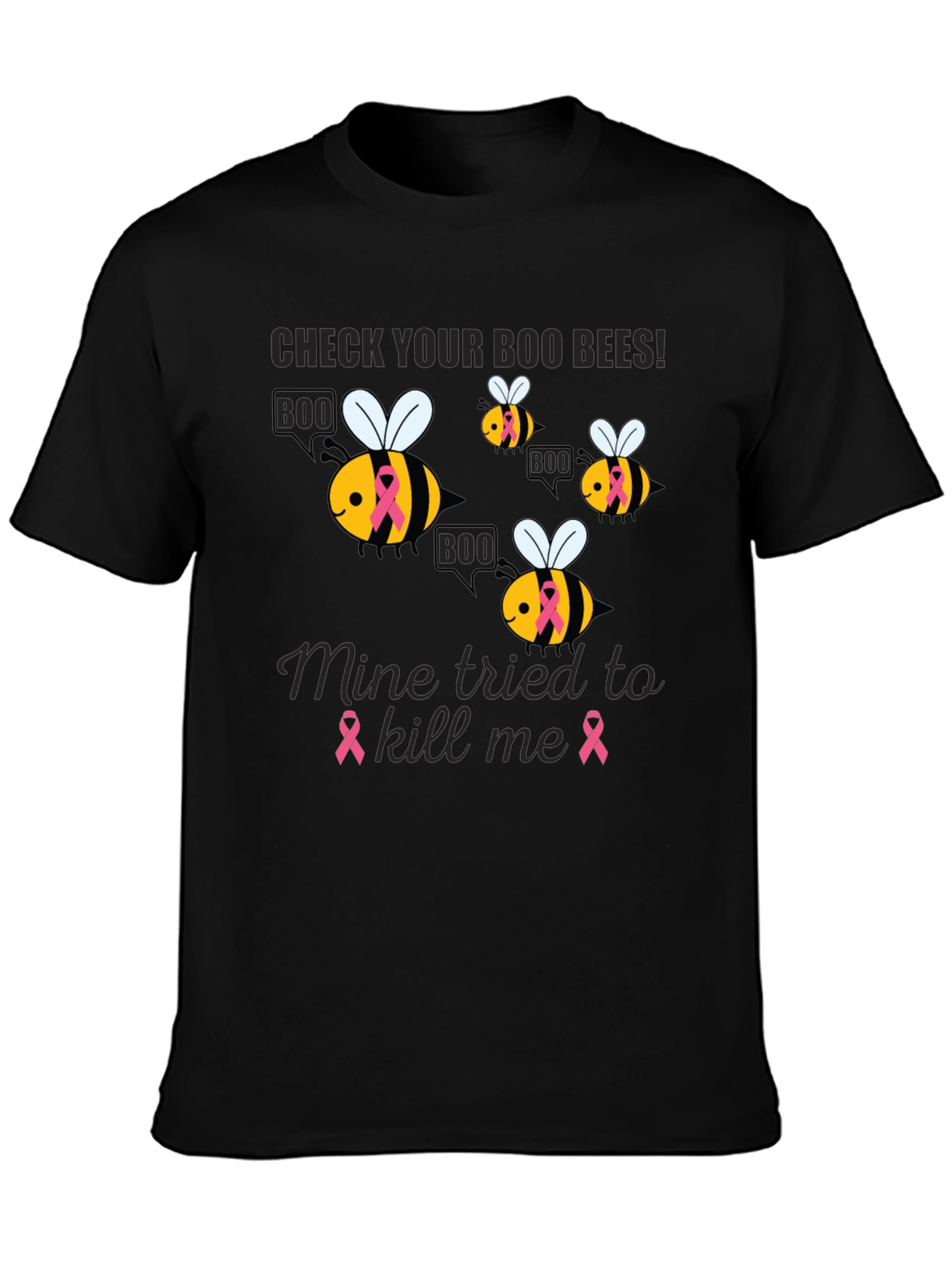 Check Your Boo Bees Breast Cancer Awareness T-Shirt