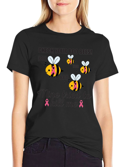 Check Your Boo Bees Breast Cancer Awareness T-Shirt