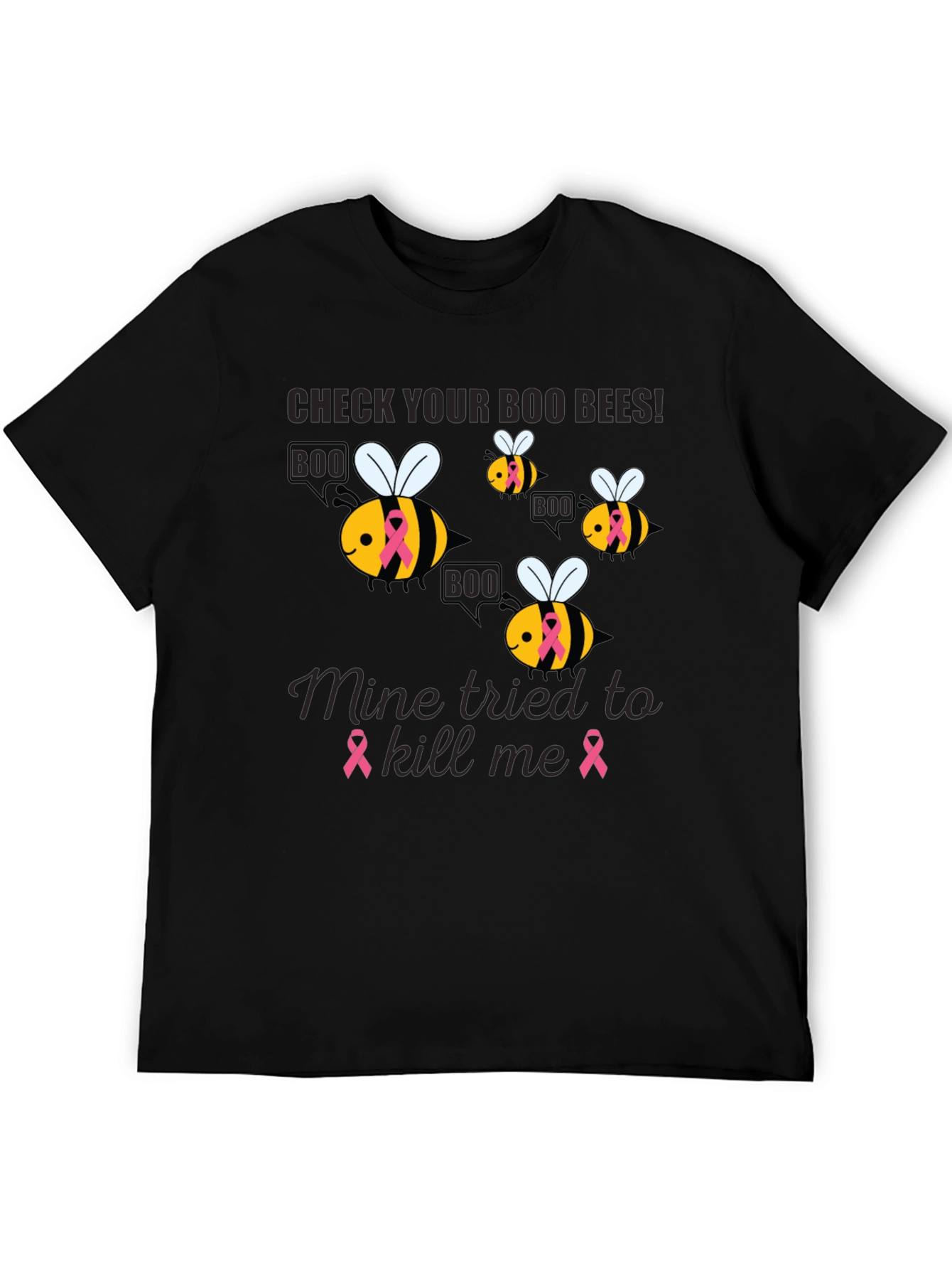 Check Your Boo Bees Breast Cancer Awareness T-Shirt