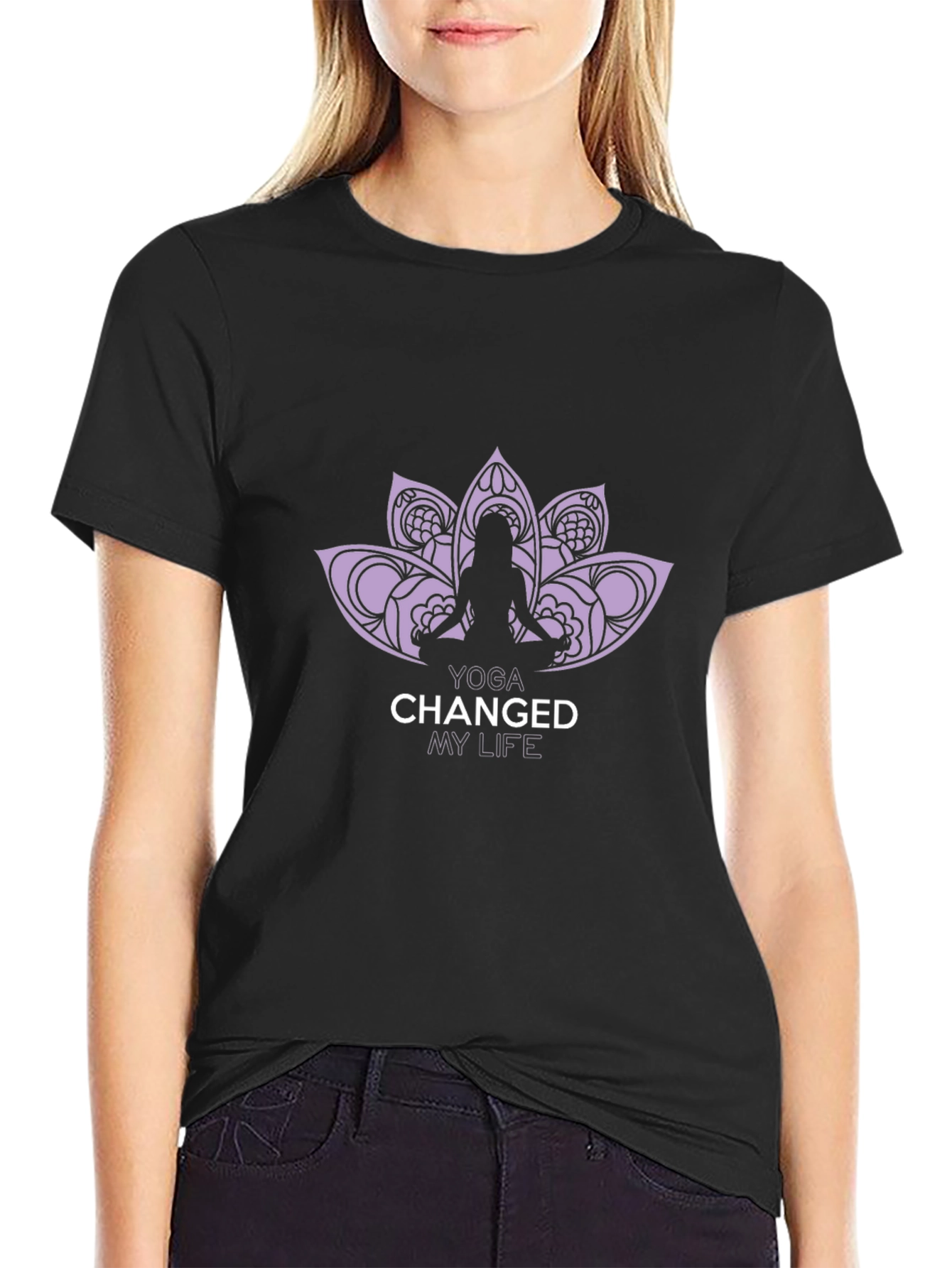 Yoga Changed My Life Black Graphic Tee