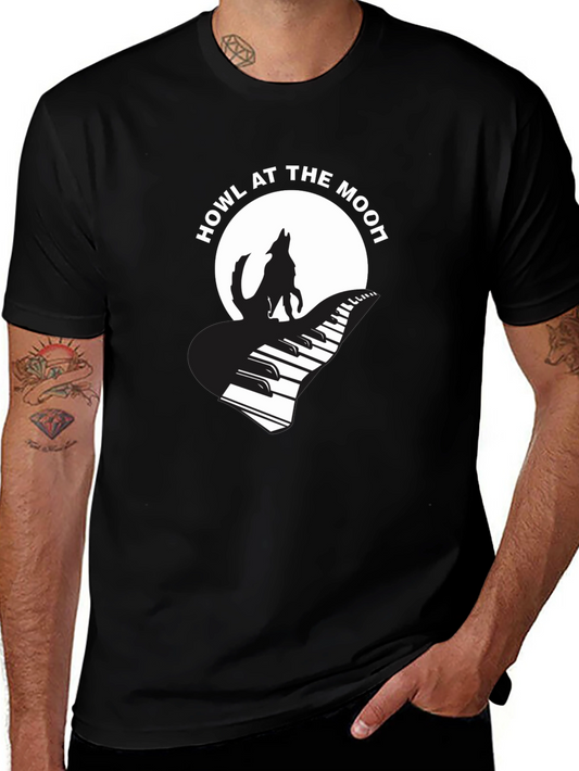 Howl at the Moon Graphic Tee - Black Cotton T-Shirt
