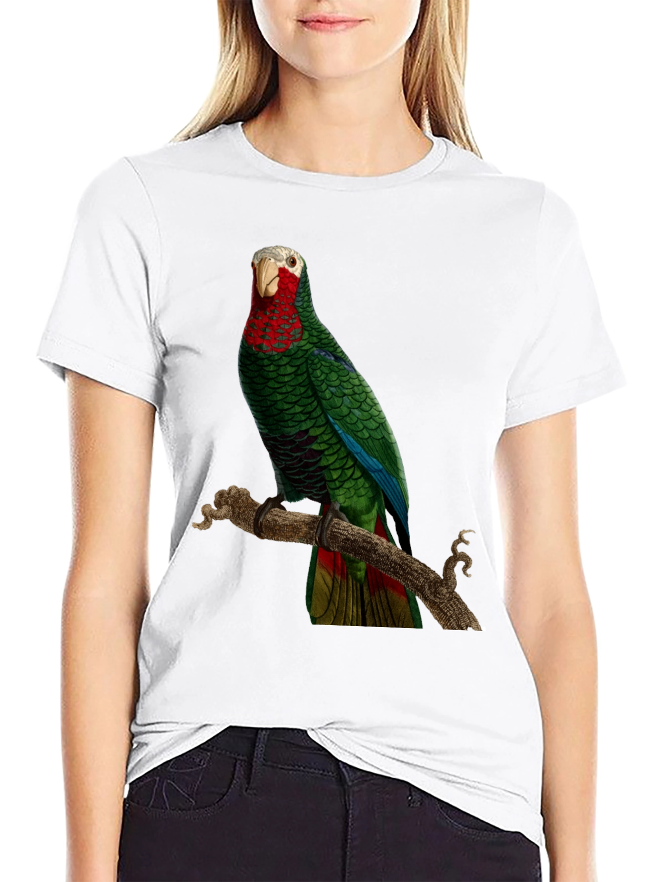 Parrot Graphic T-Shirt - Green Bird Design