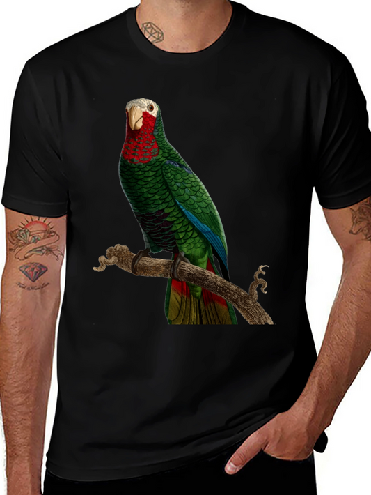 Parrot Graphic T-Shirt - Green Bird Design