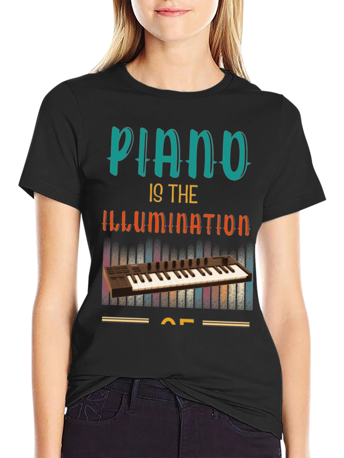 Piano Illumination T-Shirt - Music Lover Tee