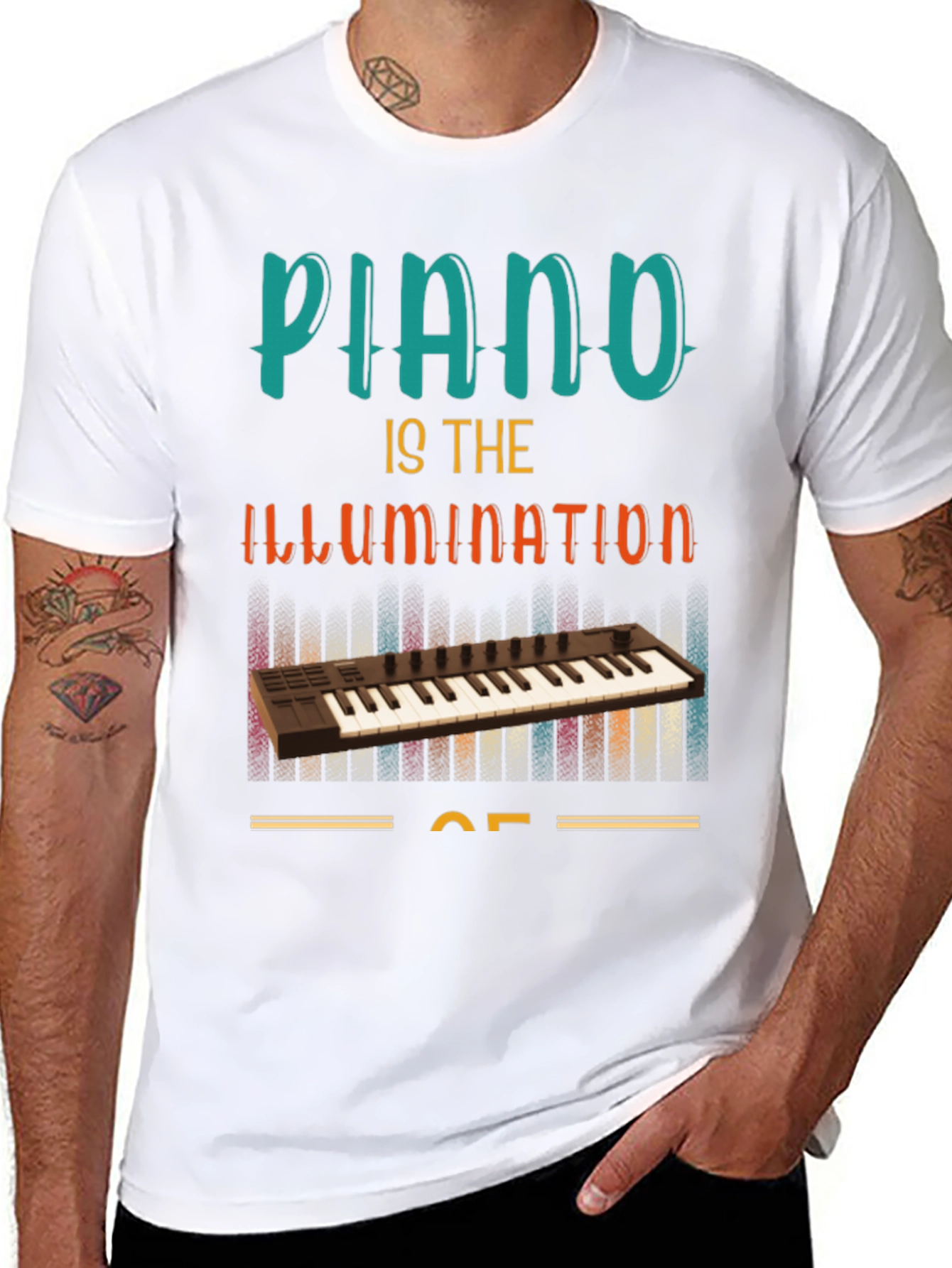 Piano Illumination T-Shirt - Music Lover Tee