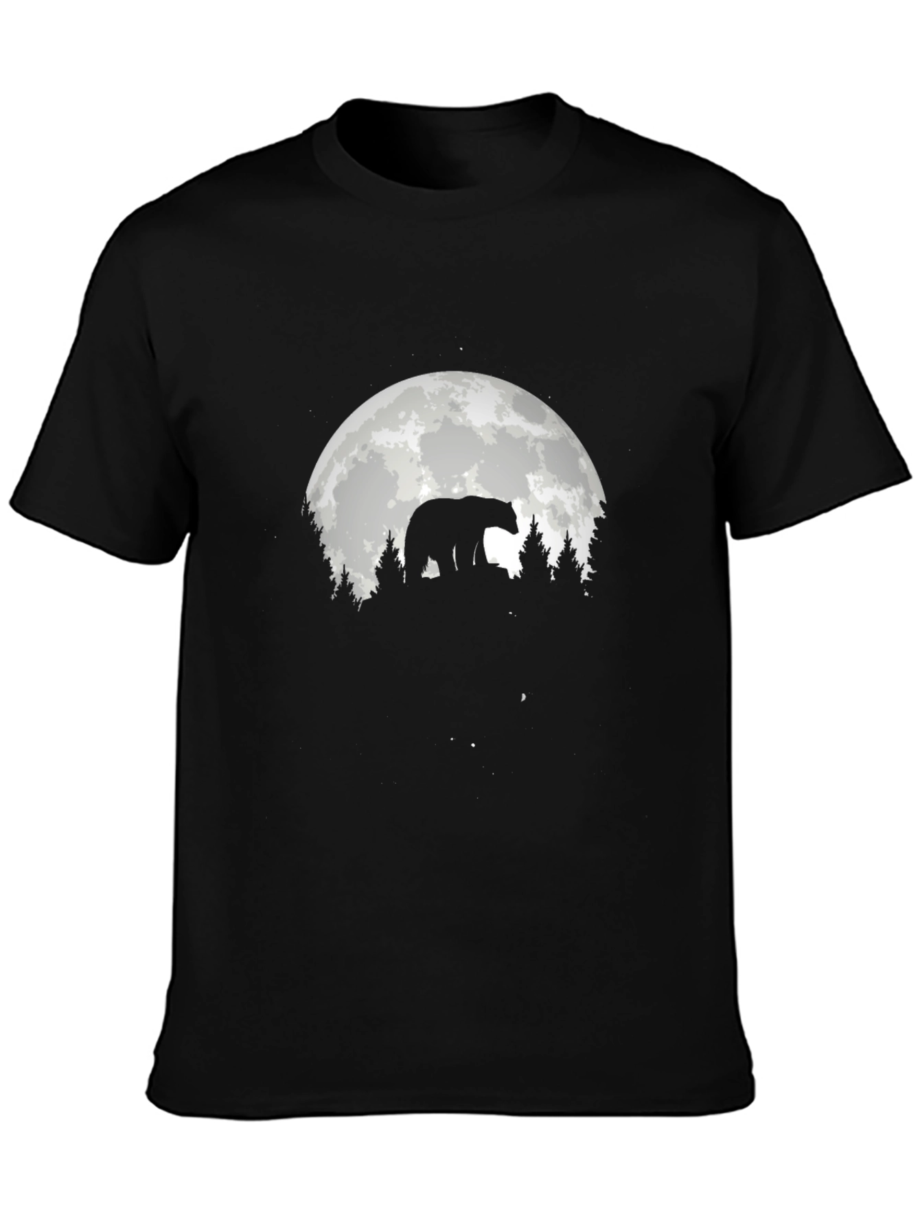 Bear Silhouette Moon Graphic T-Shirt
