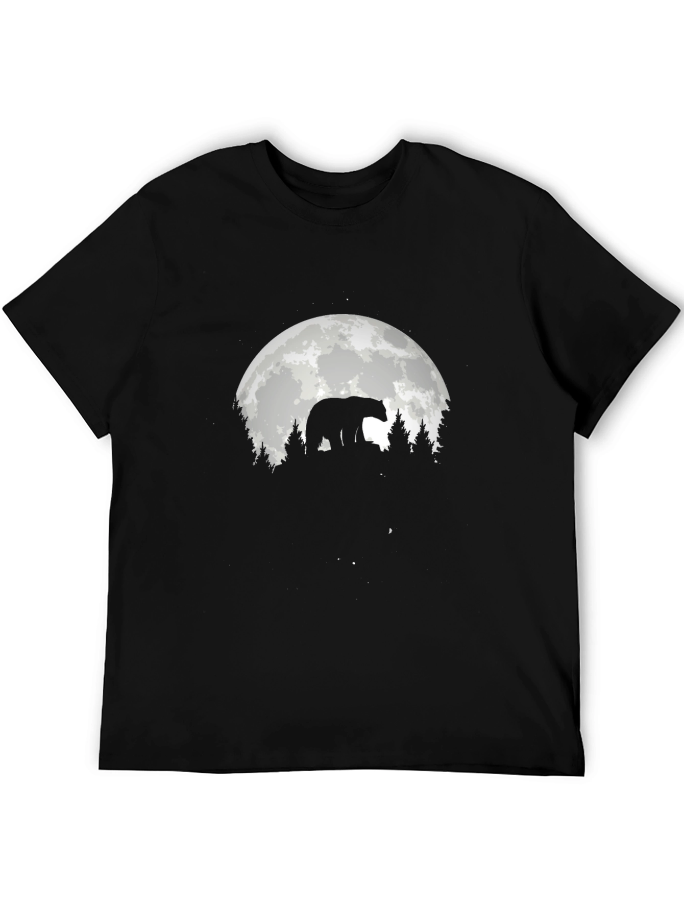 Bear Silhouette Moon Graphic T-Shirt