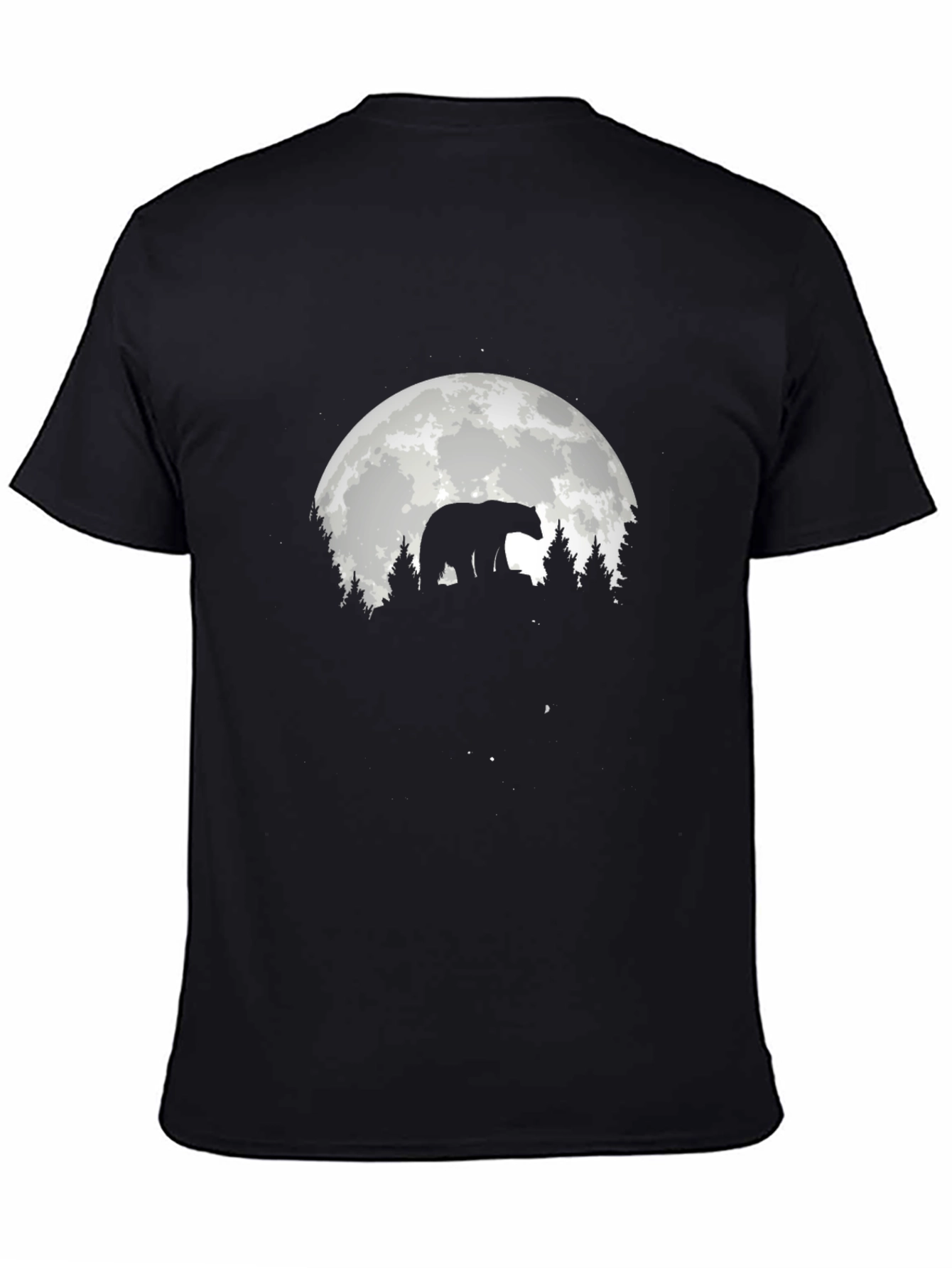 Bear Silhouette Moon Graphic T-Shirt