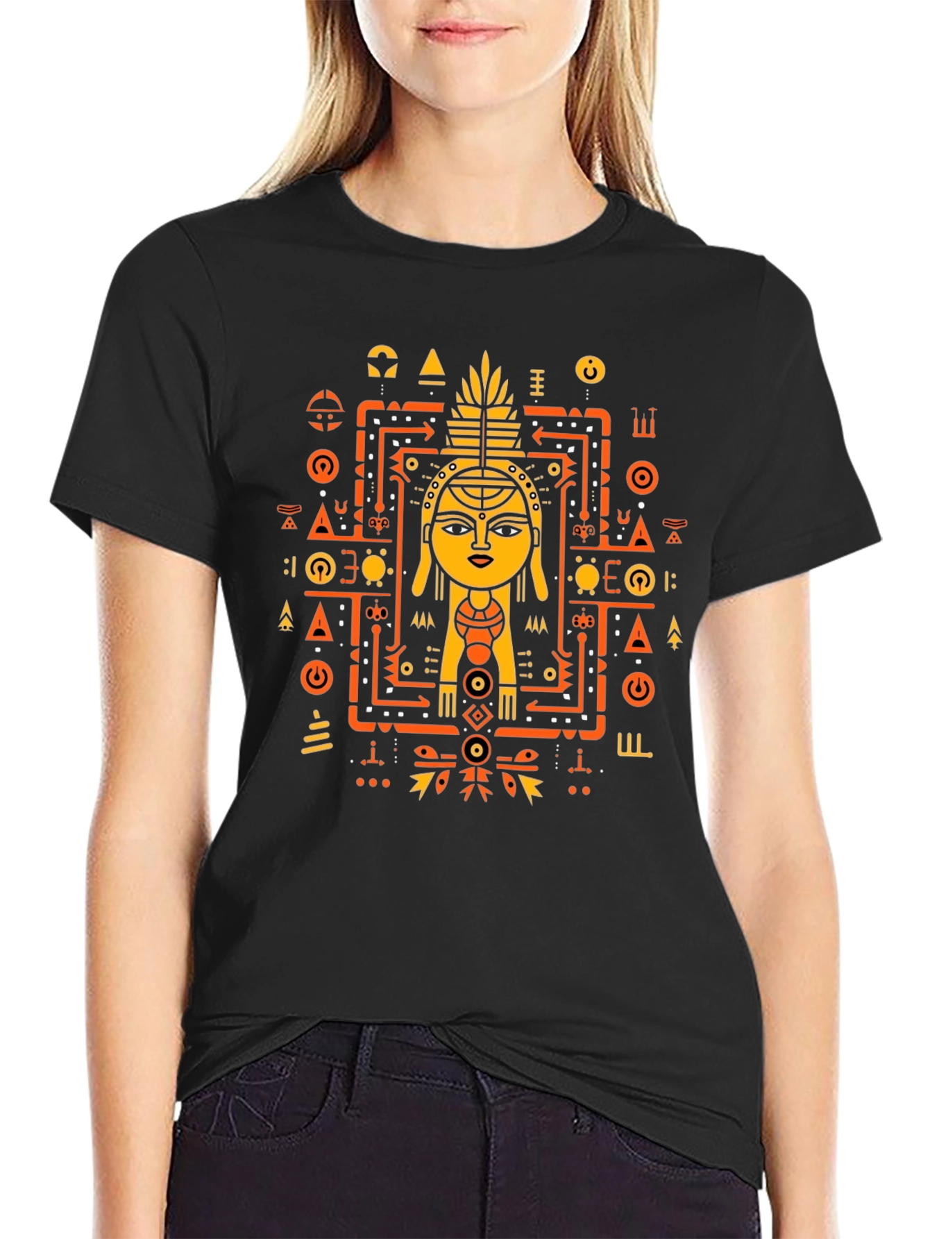 Unique Graphic Tee - Tribal Art Style