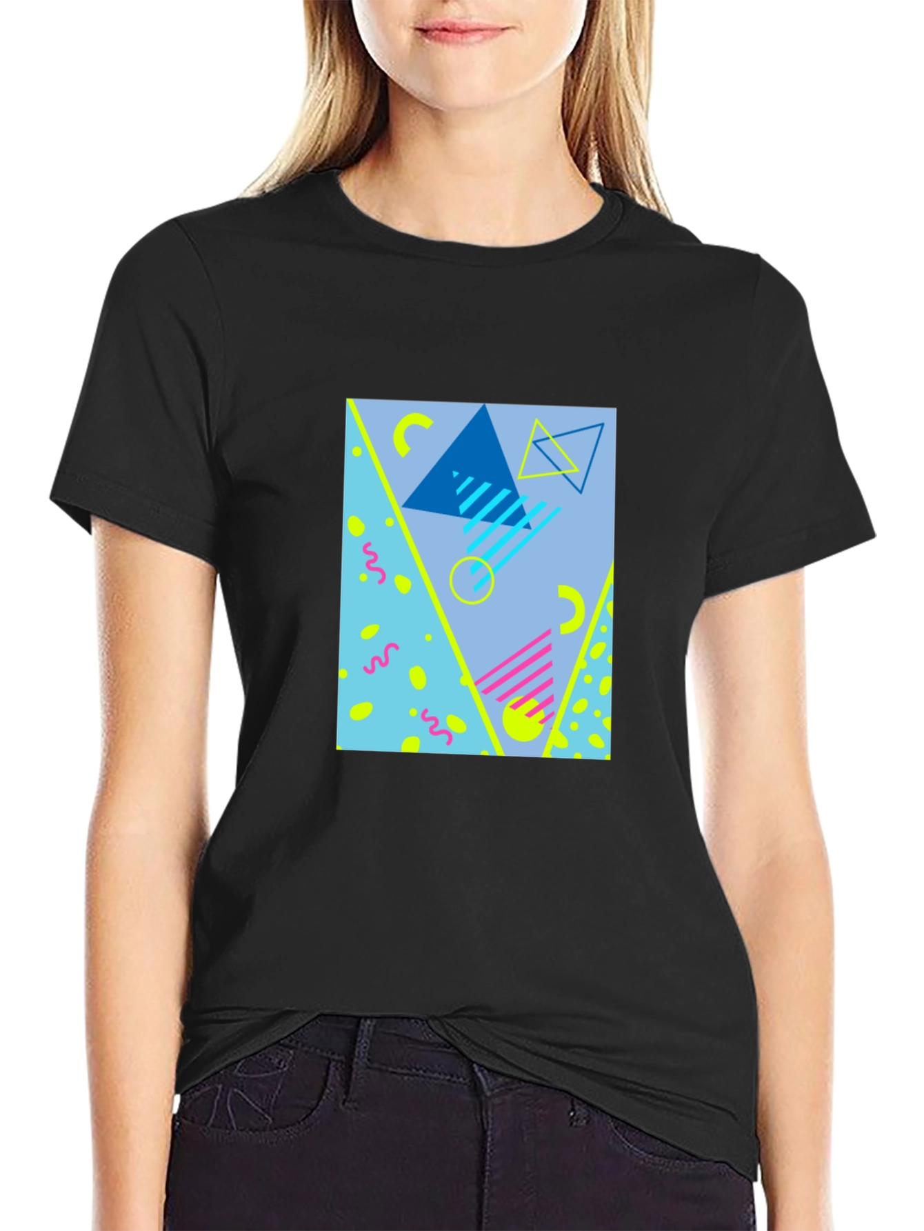 Retro 90s Style Graphic T-Shirt - Black