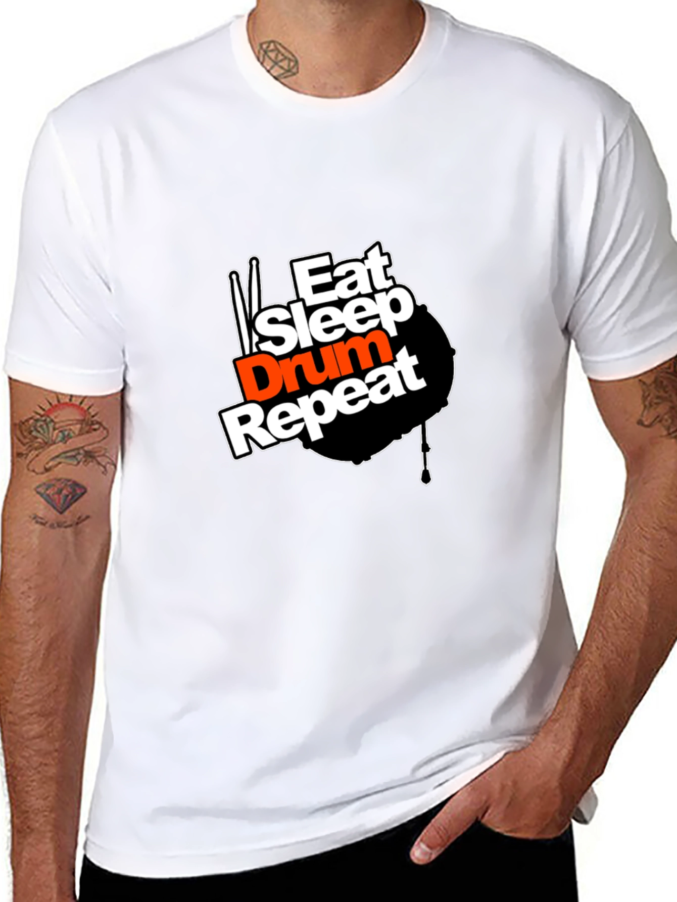 Eat Sleep Drum Repeat Graphic T-Shirt