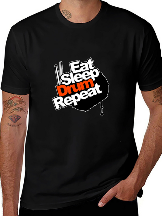 Eat Sleep Drum Repeat Graphic T-Shirt