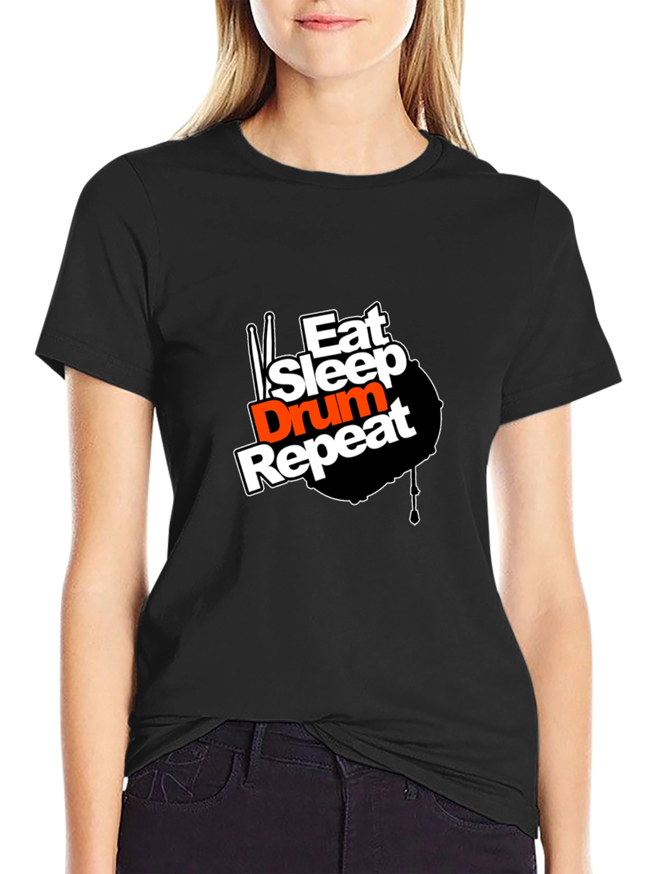 Eat Sleep Drum Repeat Graphic T-Shirt
