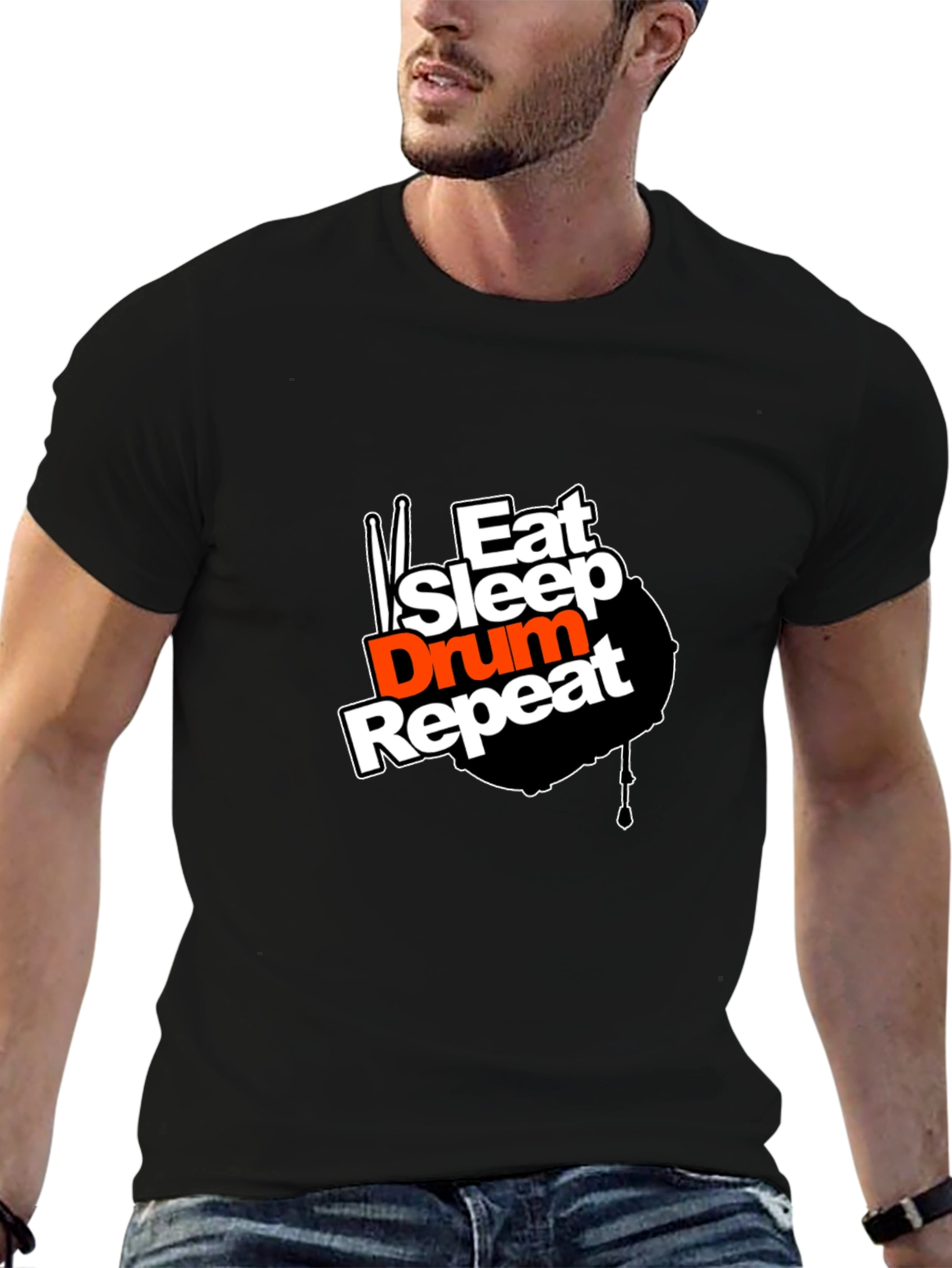 Eat Sleep Drum Repeat Graphic T-Shirt