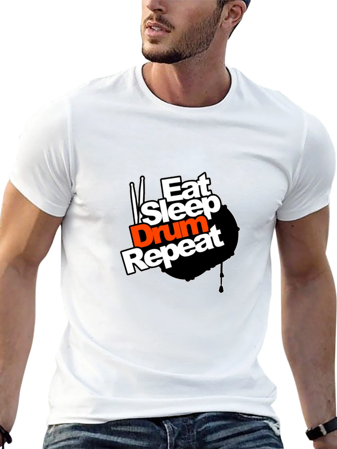 Eat Sleep Drum Repeat Graphic T-Shirt
