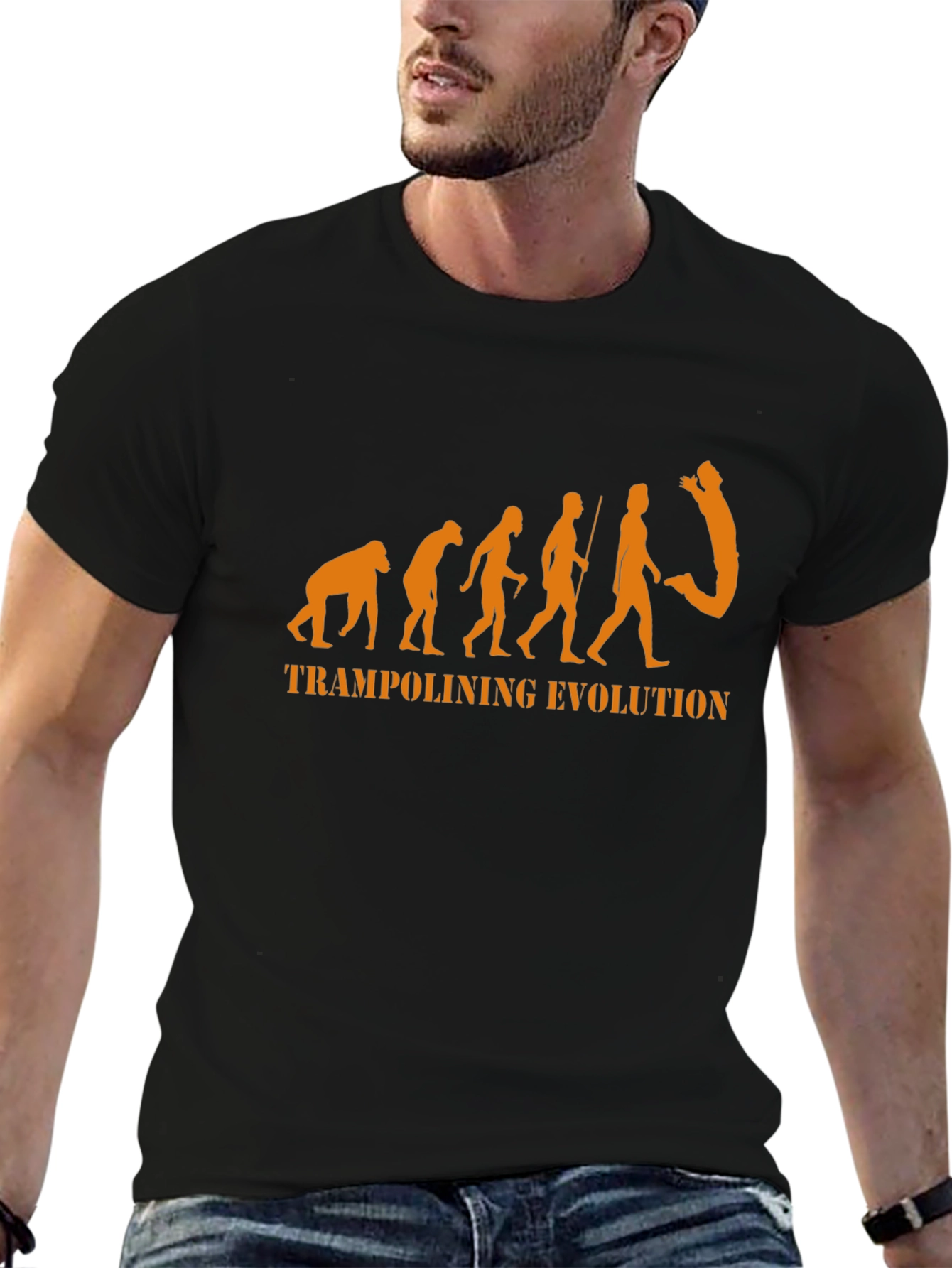 Trampolining Evolution Graphic T-Shirt - Black