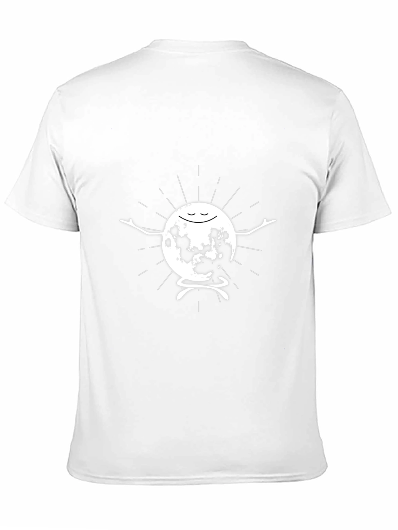 Meditating Moon Graphic T-Shirt - Black