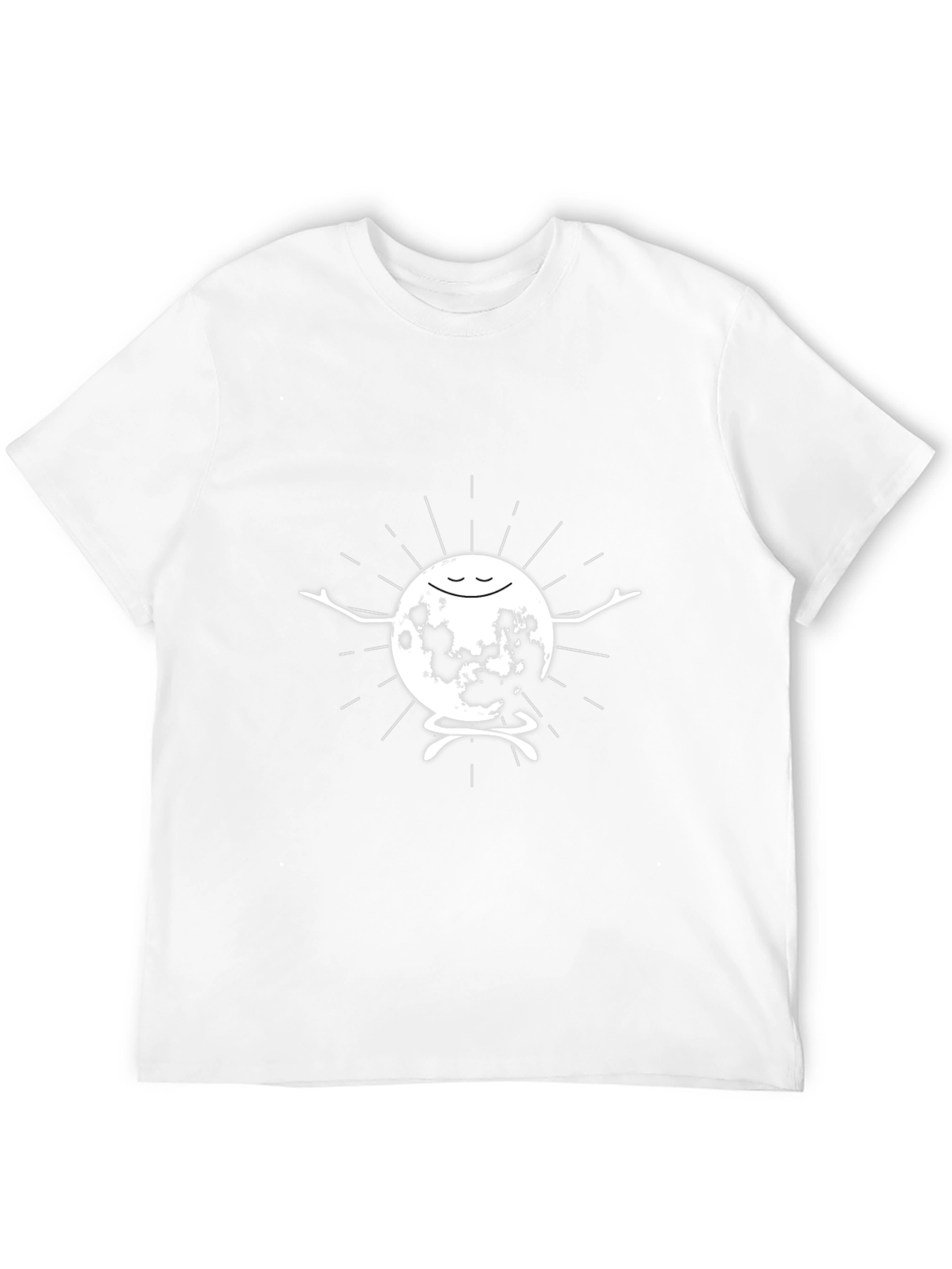 Meditating Moon Graphic T-Shirt - Black