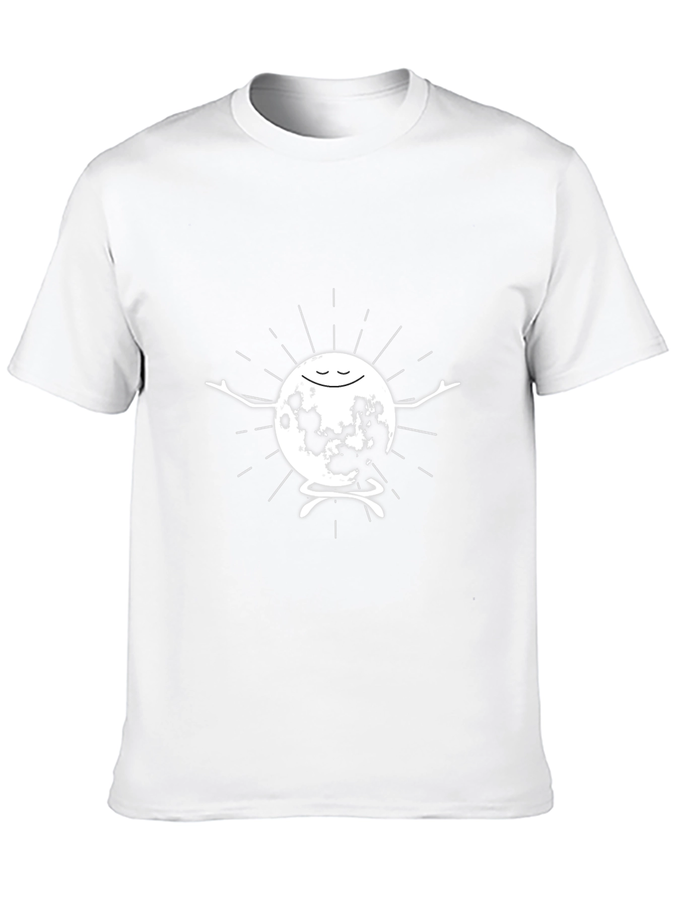 Meditating Moon Graphic T-Shirt - Black
