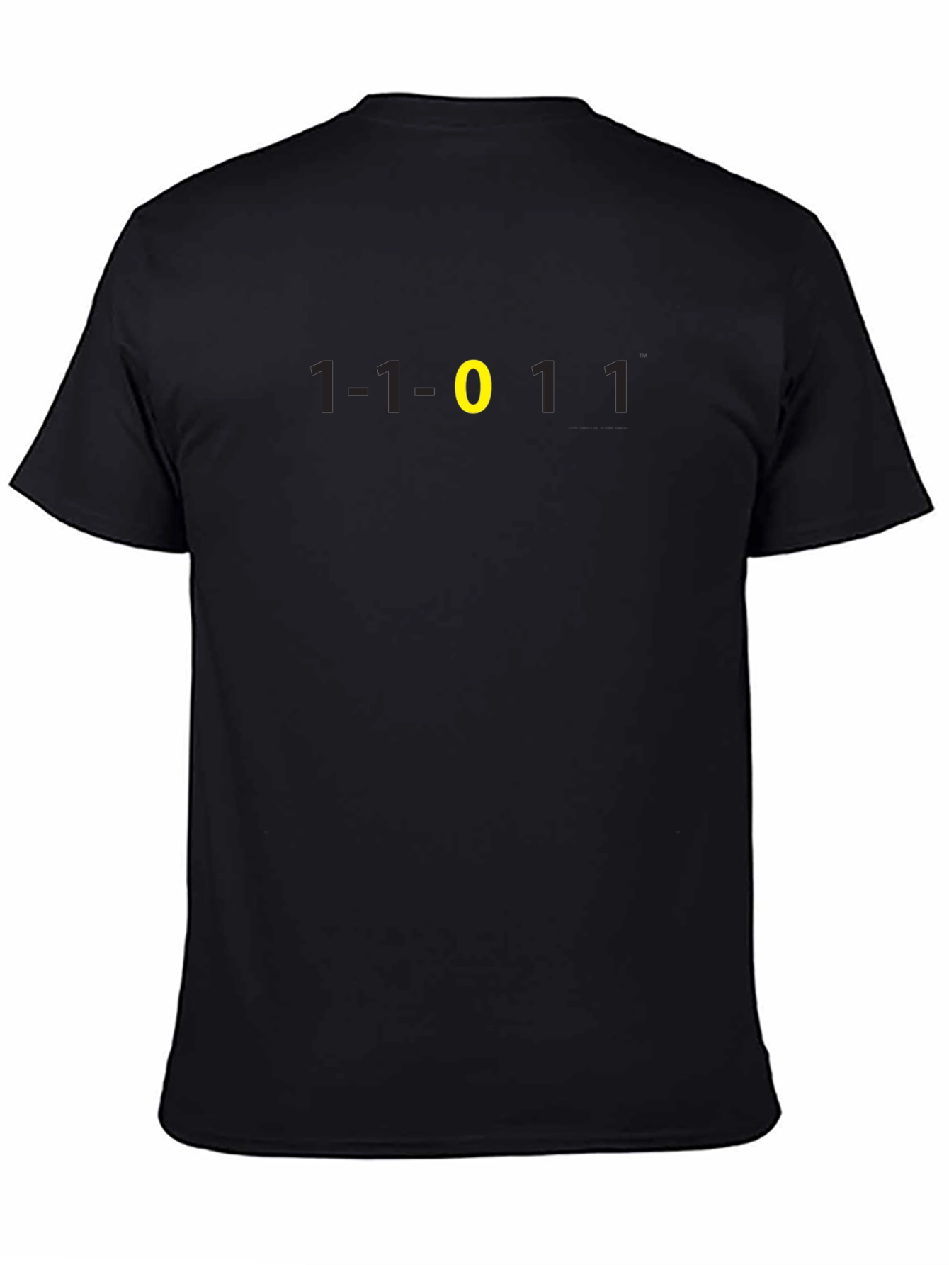 Binary Code T-Shirt - Black with Yellow Accent