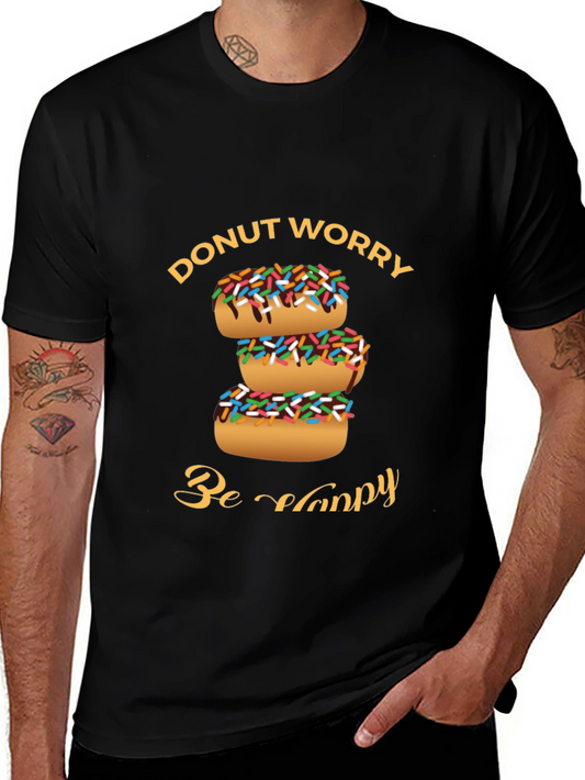 Donut Worry Be Happy Graphic T-Shirt