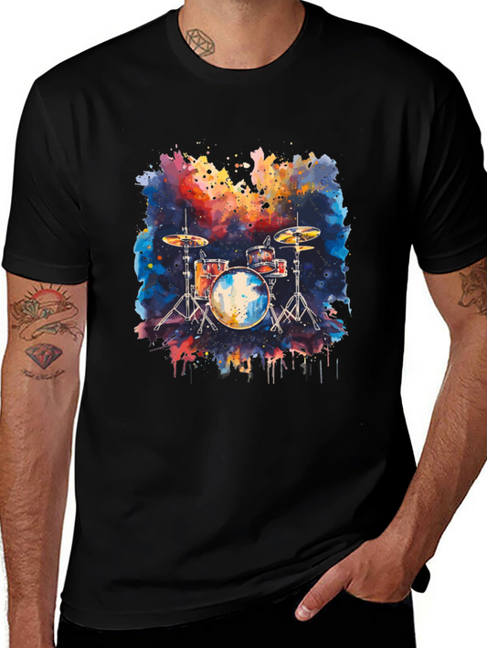 Watercolor Drum Set Graphic Tee