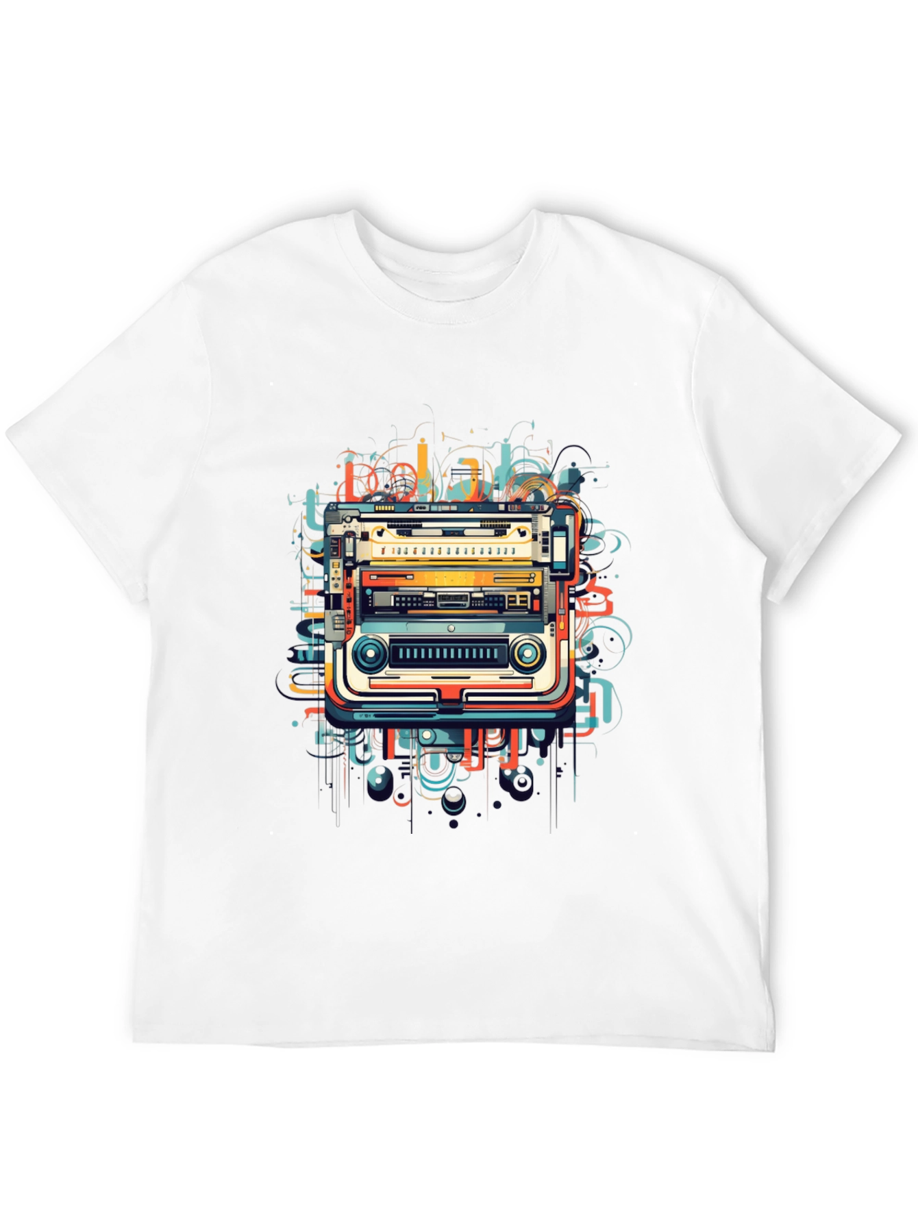 Retro Tech Graphic Tee - Modern Art