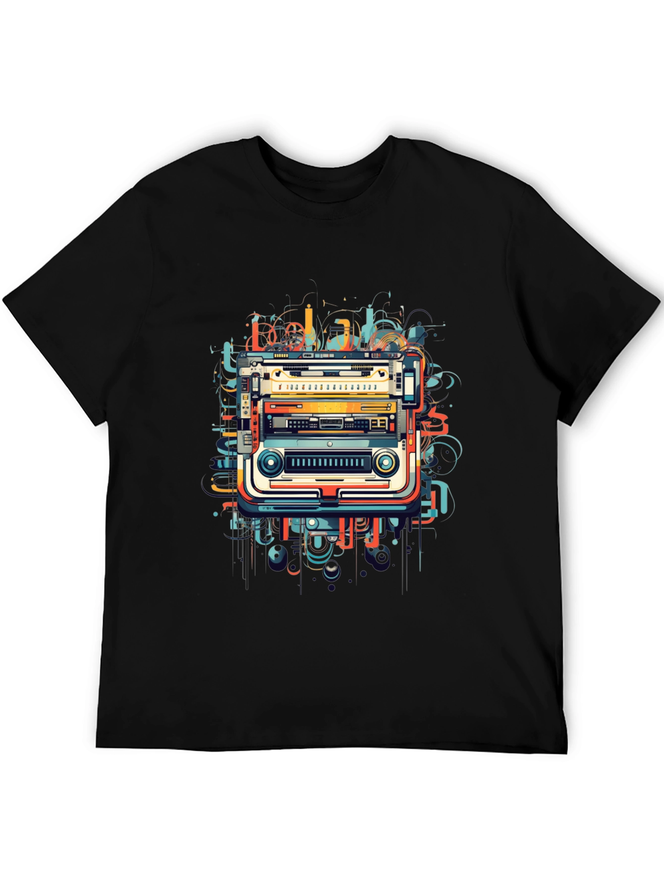 Retro Tech Graphic Tee - Modern Art