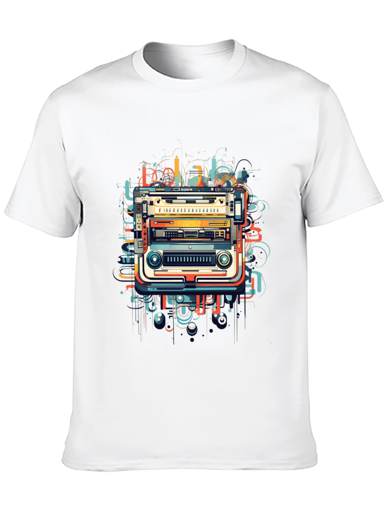Retro Tech Graphic Tee - Modern Art