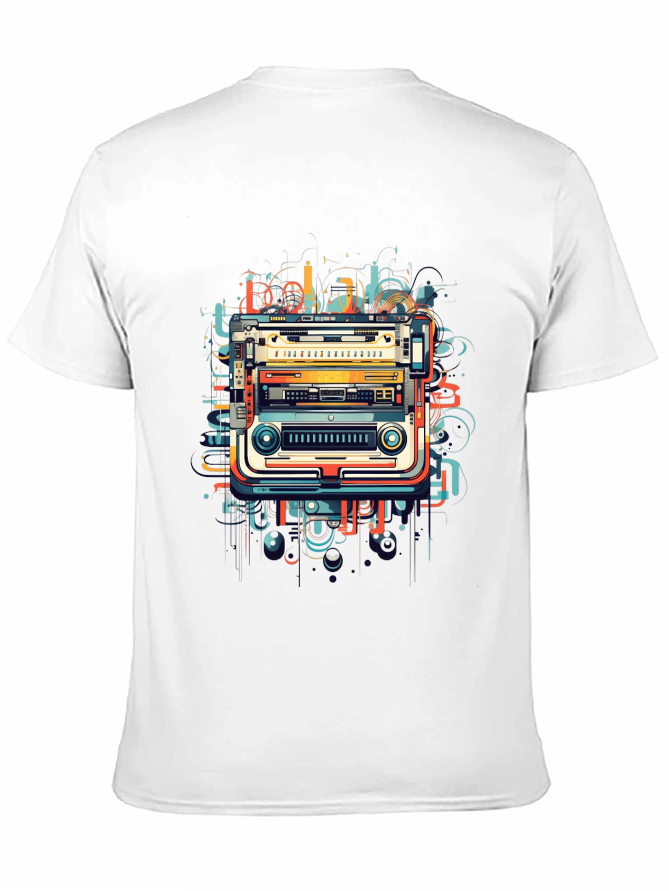 Retro Tech Graphic Tee - Modern Art