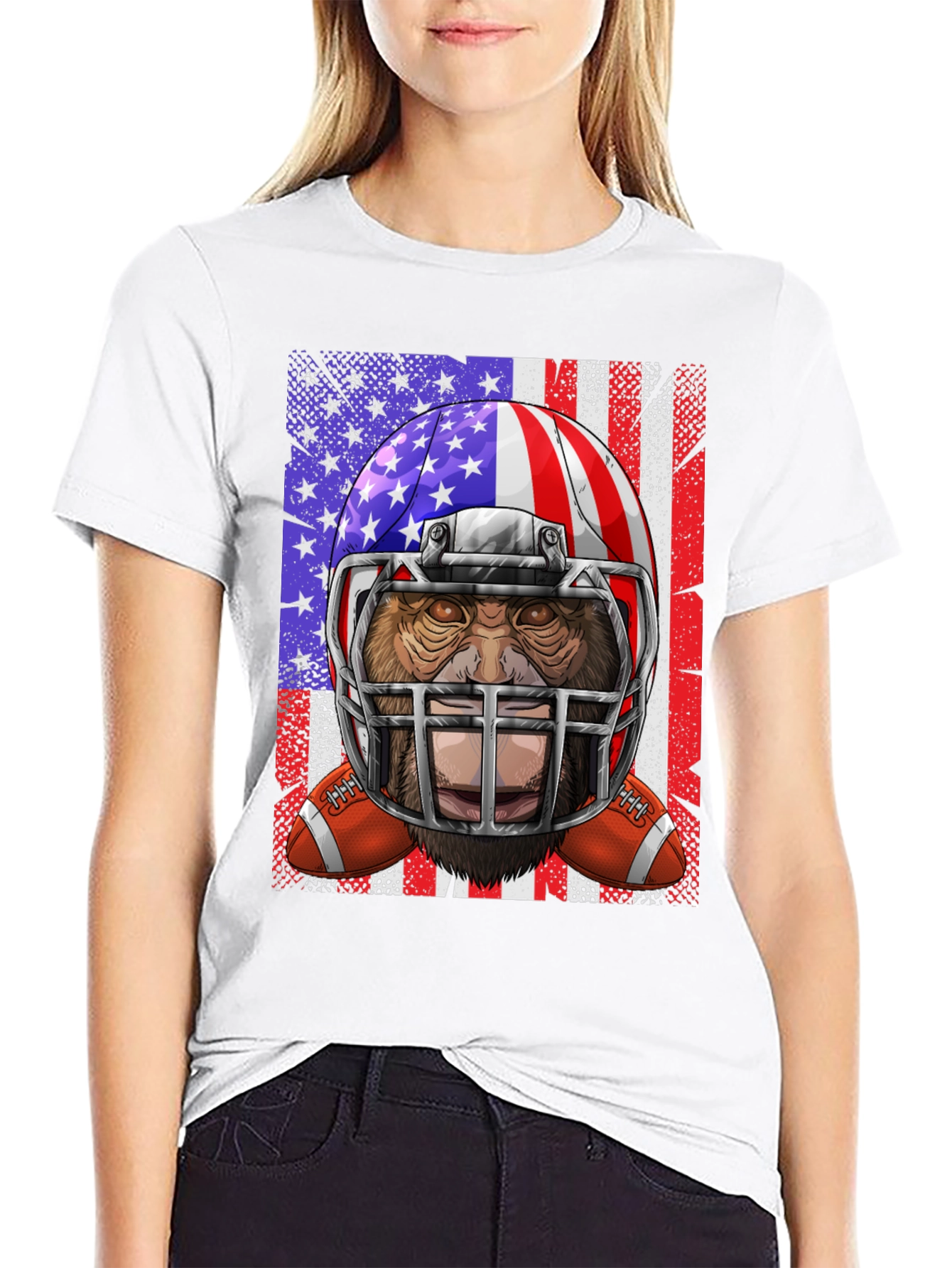 American Football Bigfoot Graphic Tee
