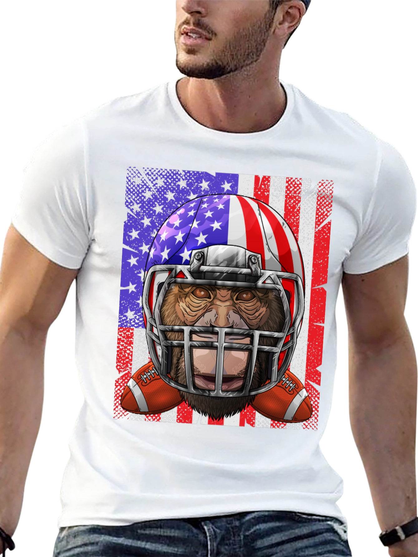 American Football Bigfoot Graphic Tee