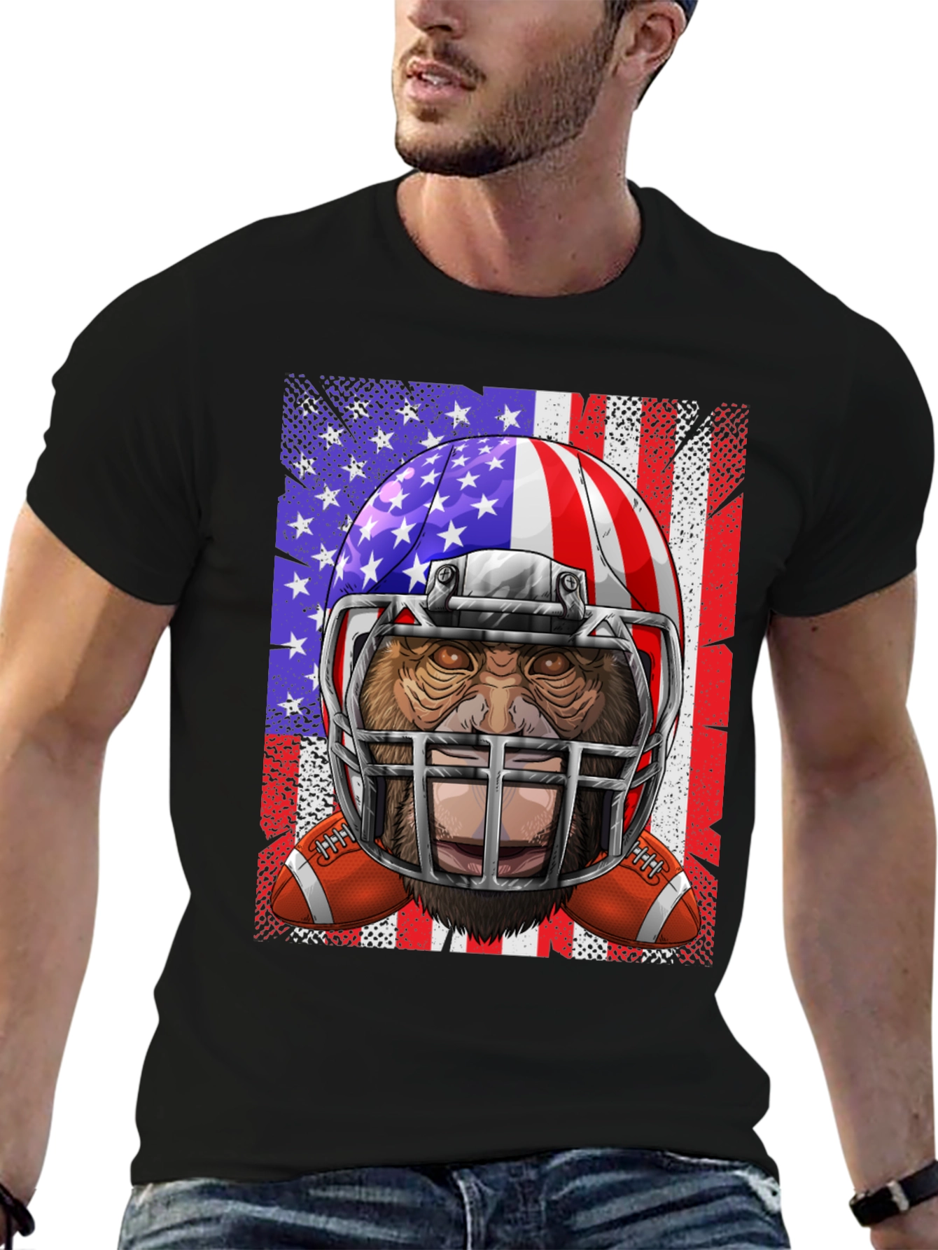 American Football Bigfoot Graphic Tee