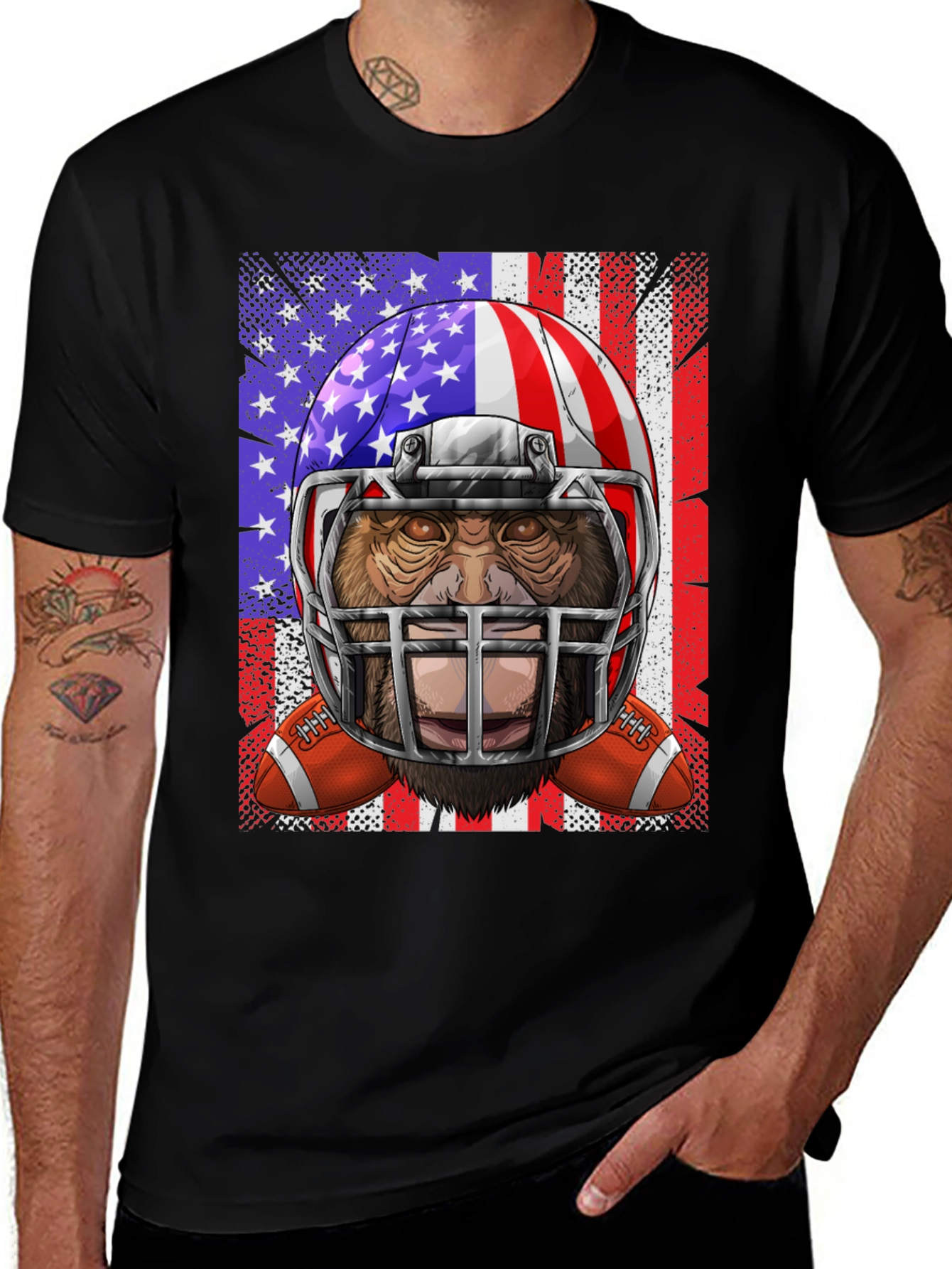 American Football Bigfoot Graphic Tee