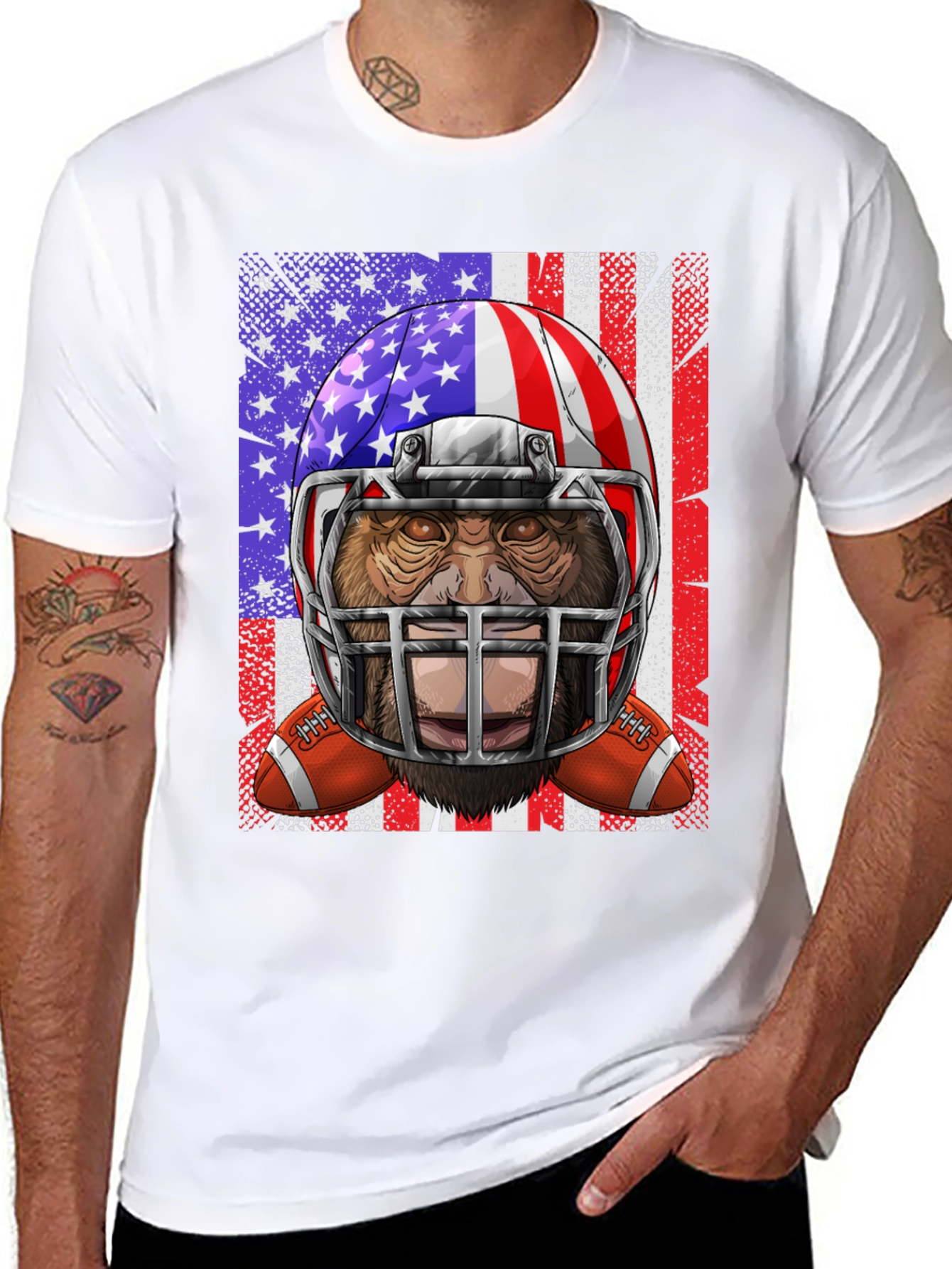American Football Bigfoot Graphic Tee
