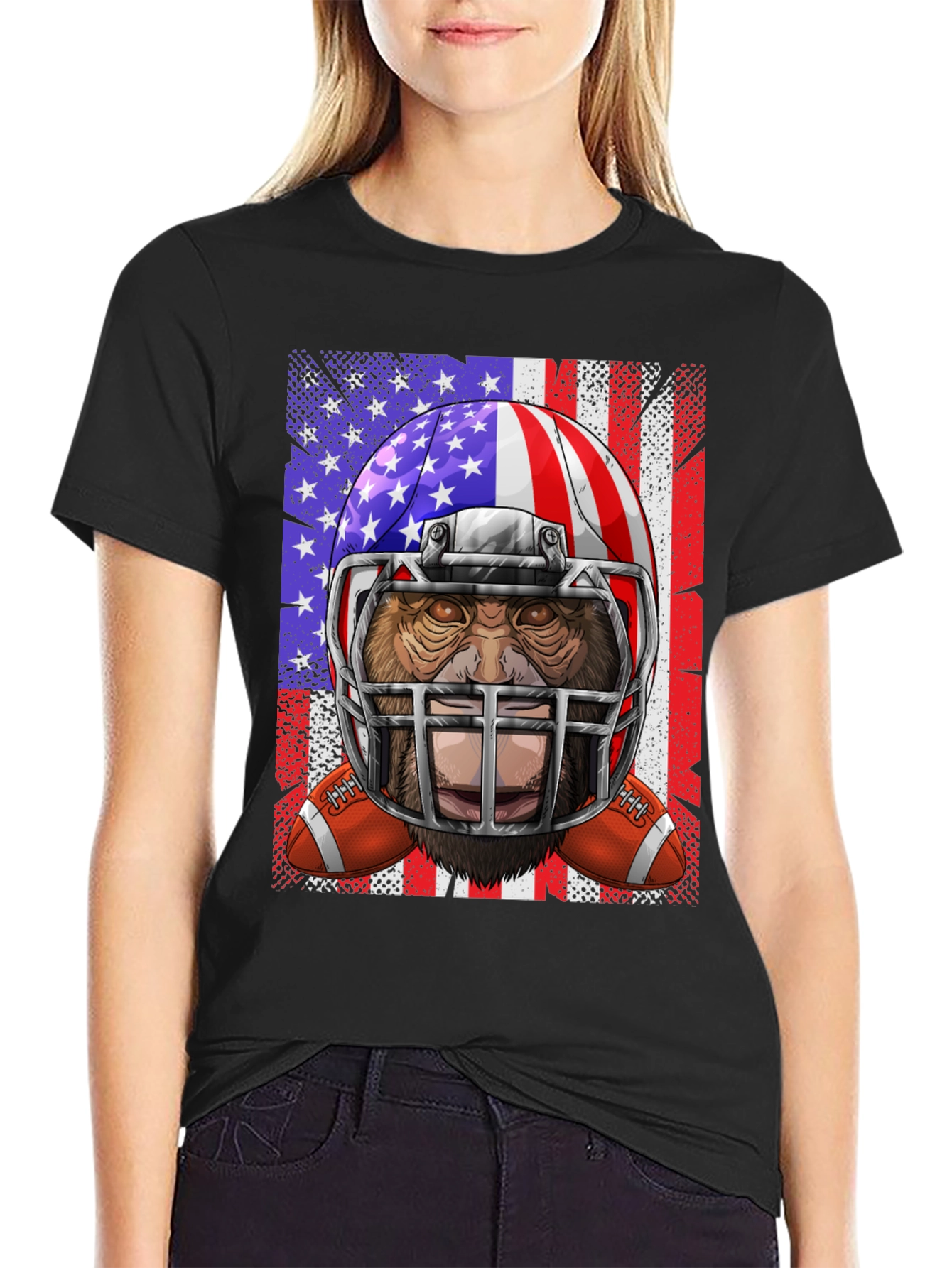 American Football Bigfoot Graphic Tee