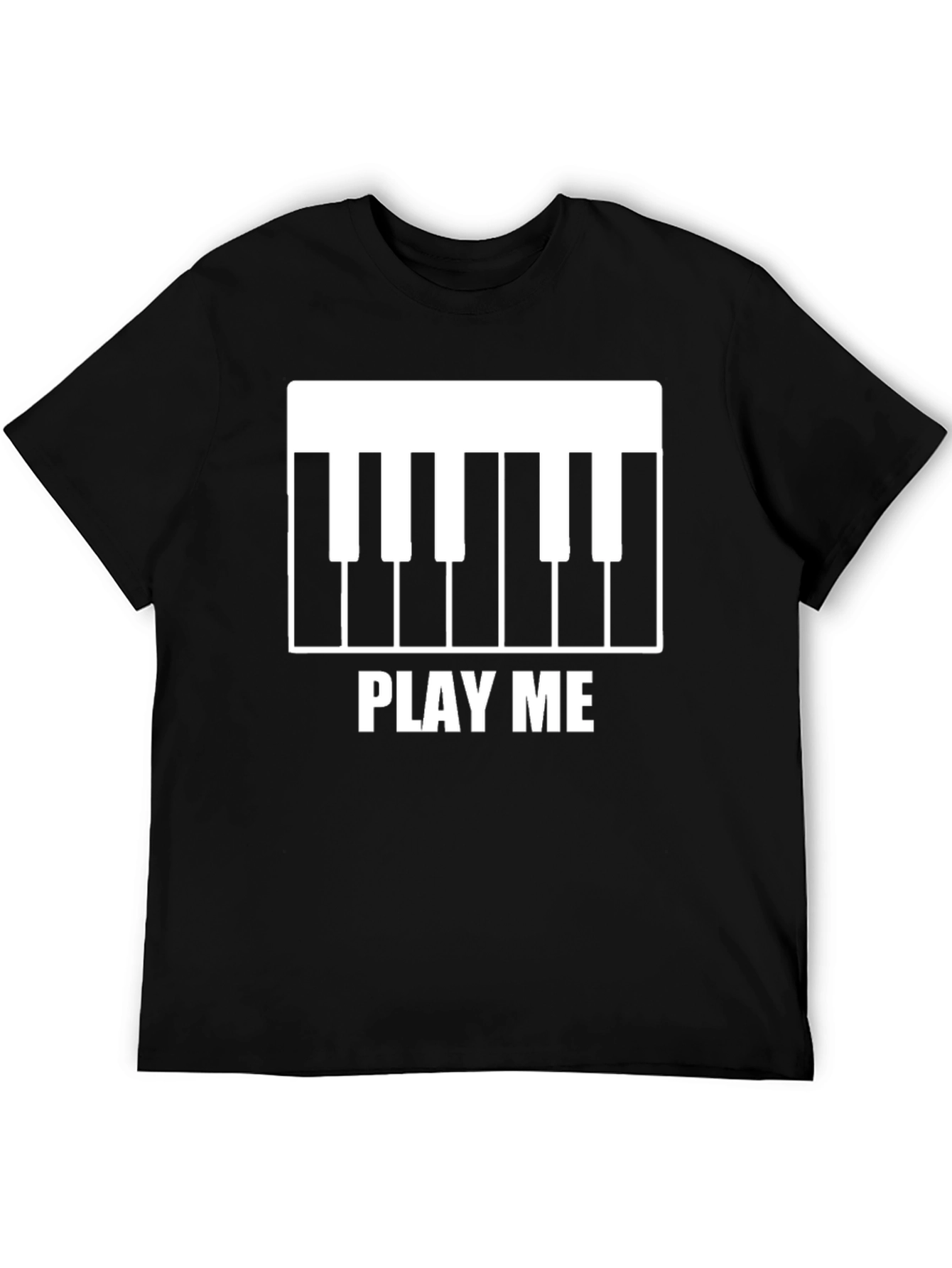 Play Me Piano Keys Graphic T-Shirt - Black