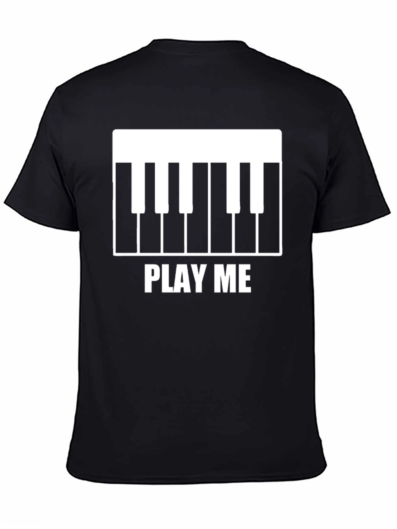 Play Me Piano Keys Graphic T-Shirt - Black