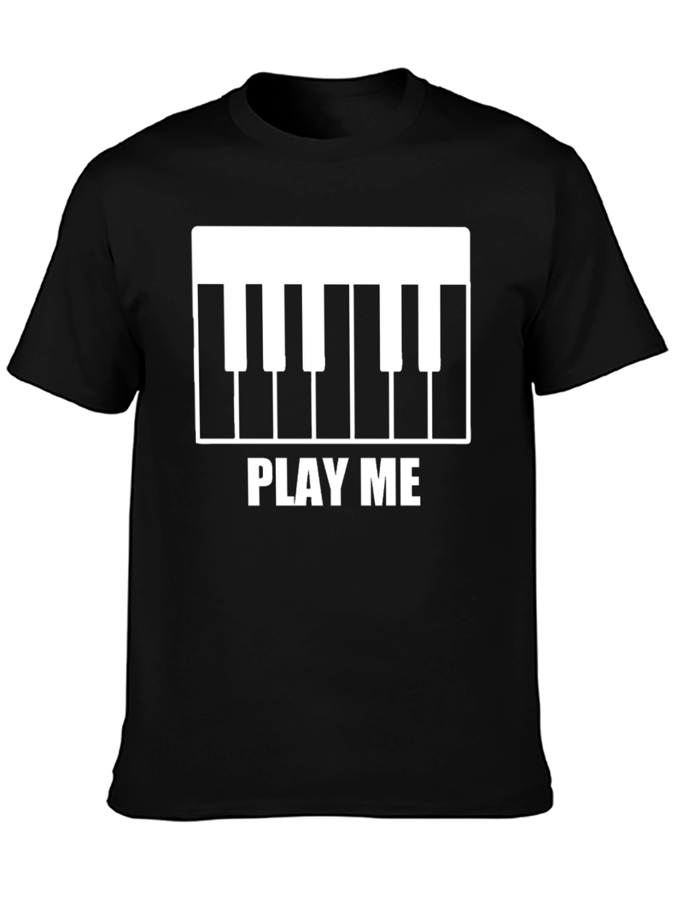 Play Me Piano Keys Graphic T-Shirt - Black