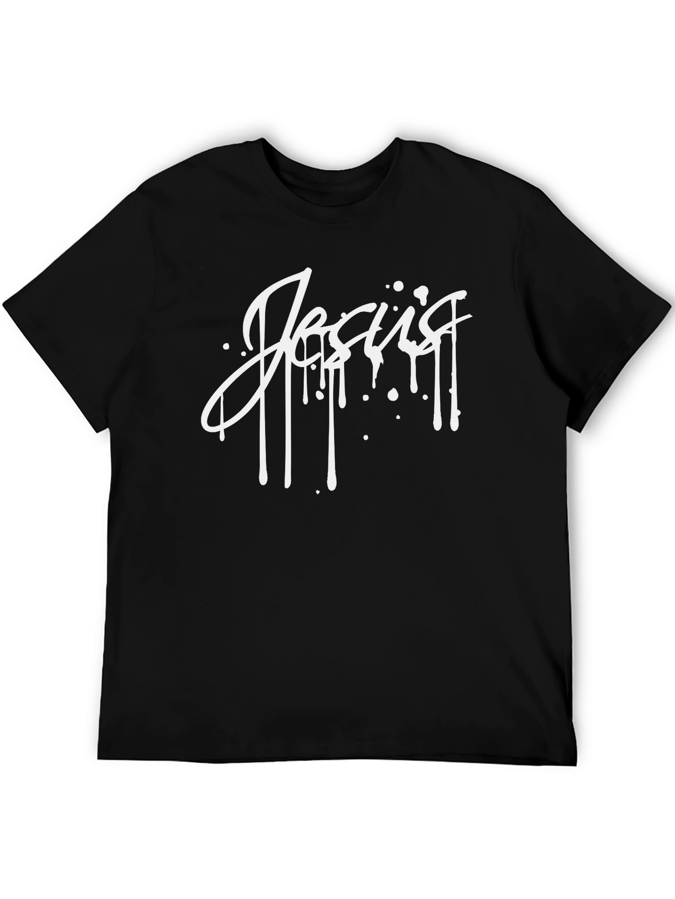 Jesus Graphic Print Black T-Shirt Christian Apparel