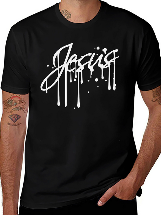 Jesus Graphic Print Black T-Shirt Christian Apparel