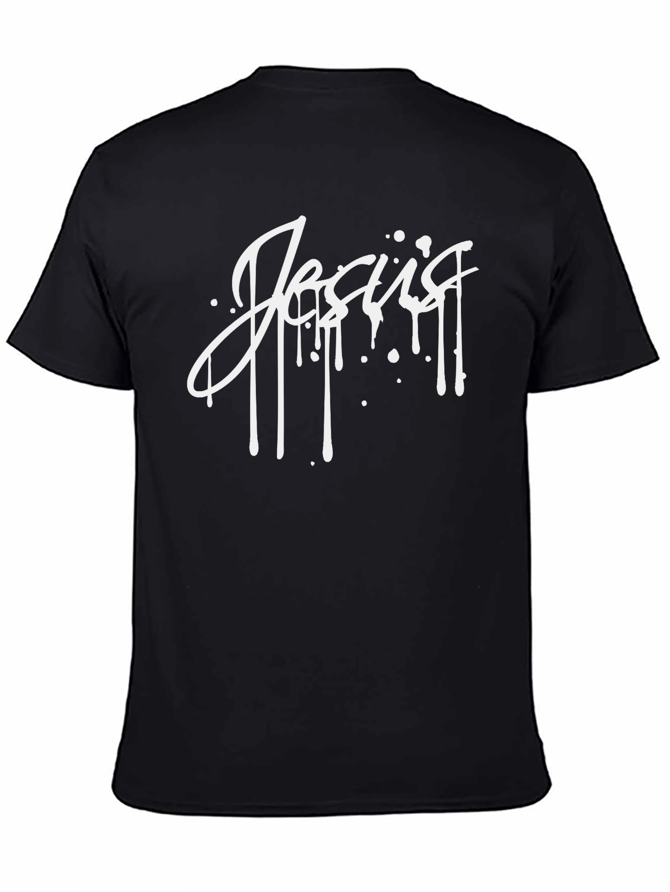 Jesus Graphic Print Black T-Shirt Christian Apparel